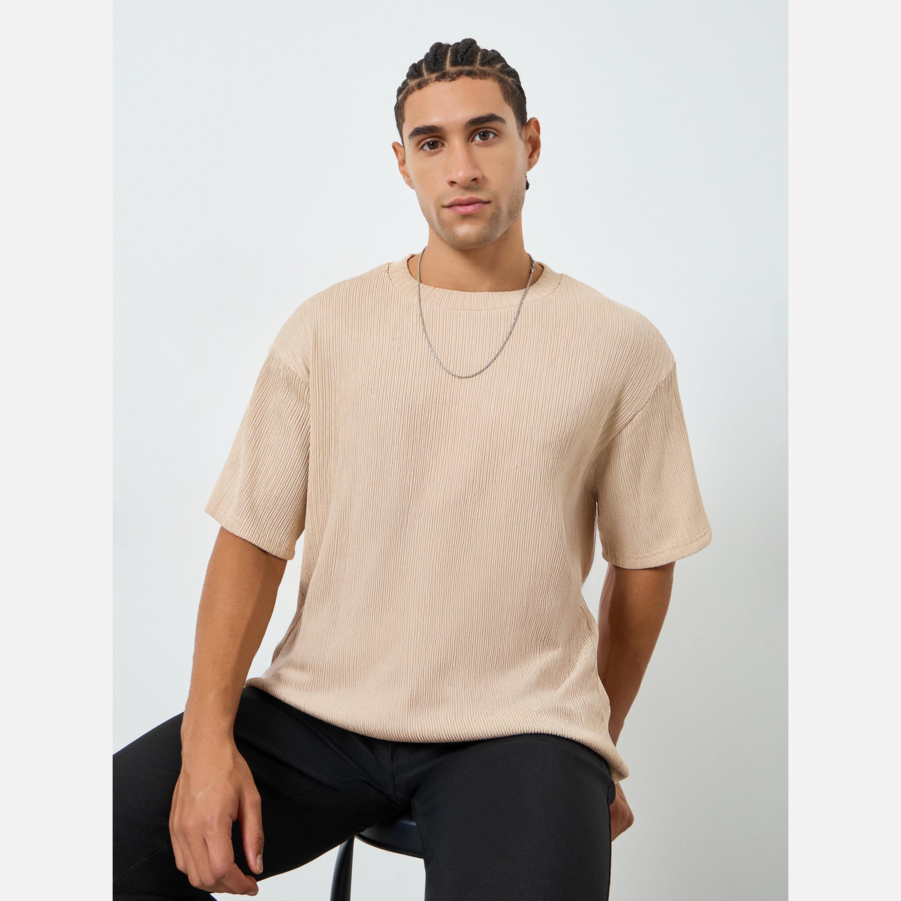 Styli Men Oversized Crinkle Textured T-Shirt-men-clothing-tshirtsandpolos-tshirts-image-3