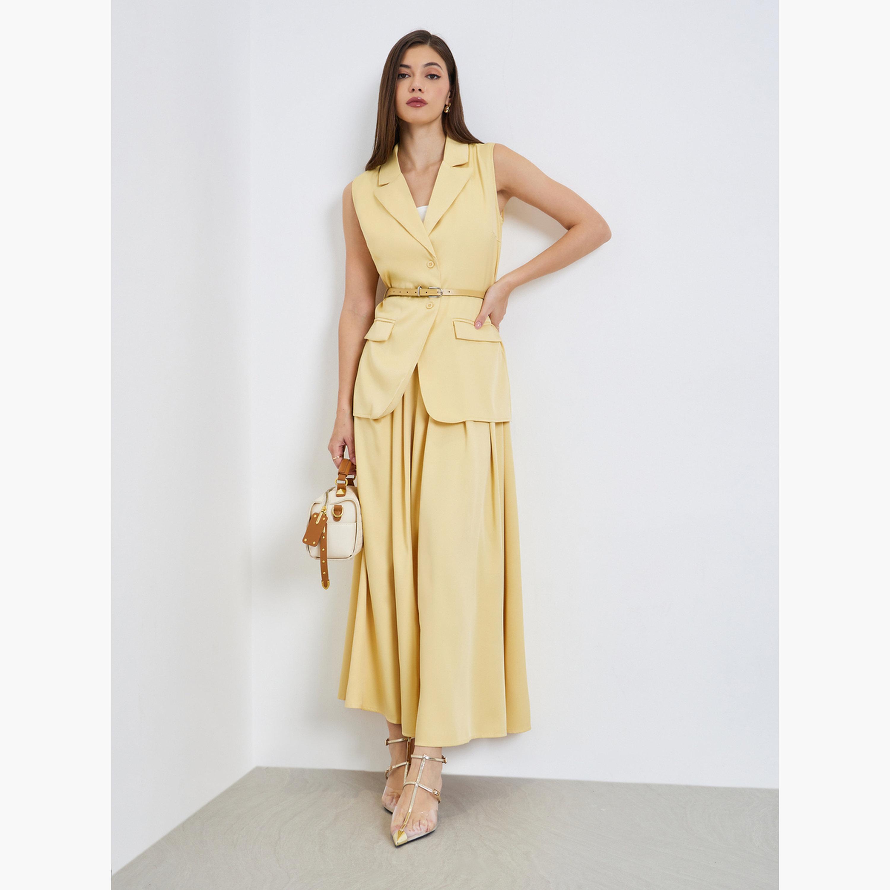 تنورة طويلة بطيات صندوقية بقصة واسعة-women-clothing-bottoms-skirts-image-2