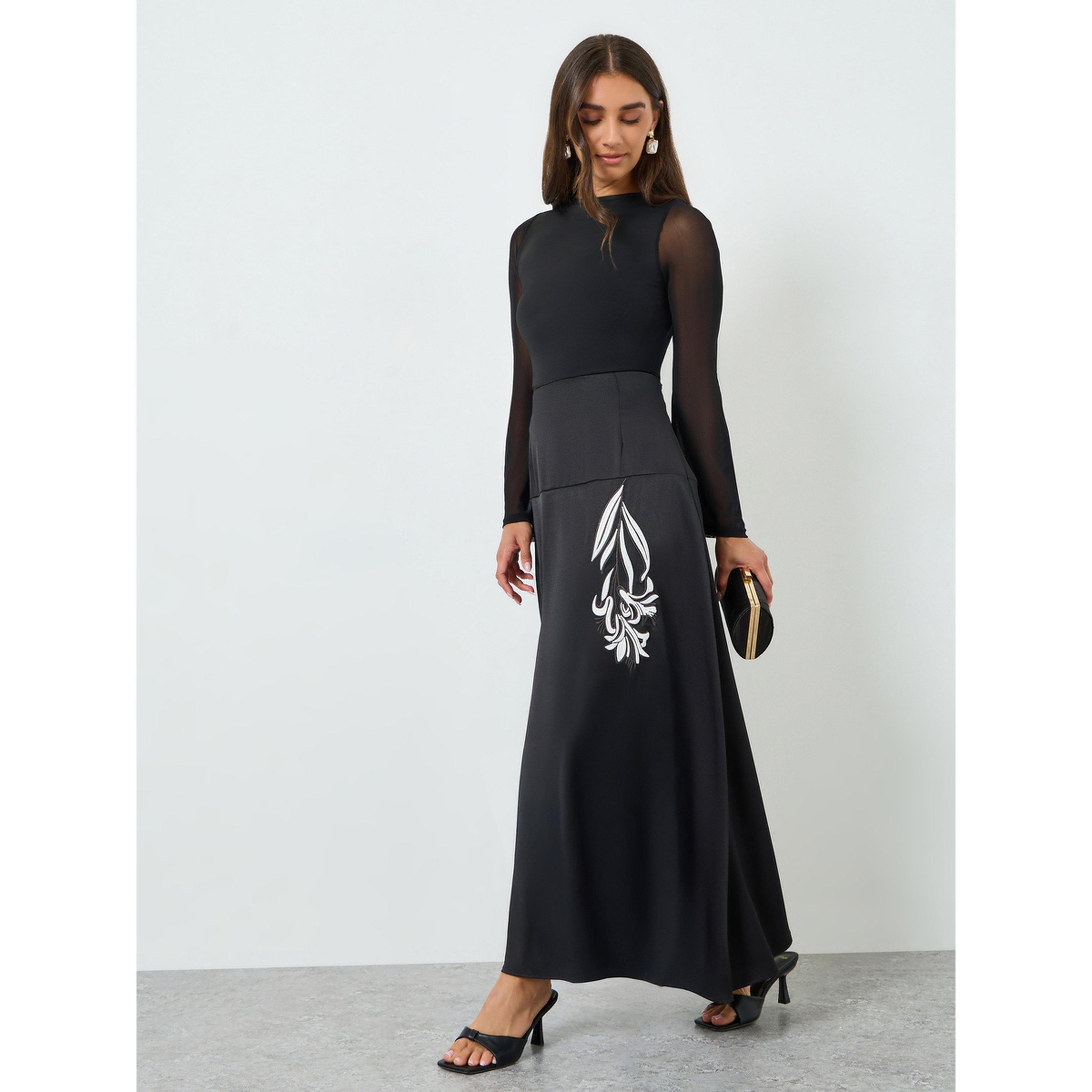 تنورة مطرزة بحافة واسعة طويلة-women-clothing-bottoms-skirts-image-2