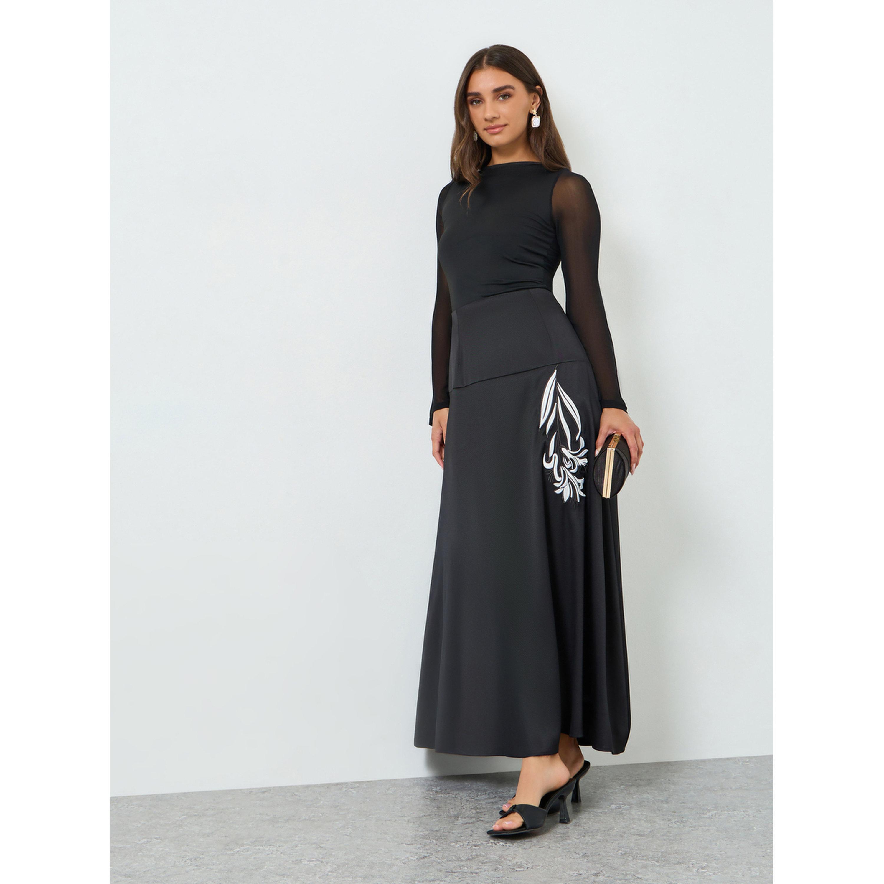 تنورة مطرزة بحافة واسعة طويلة-women-clothing-bottoms-skirts-image-3