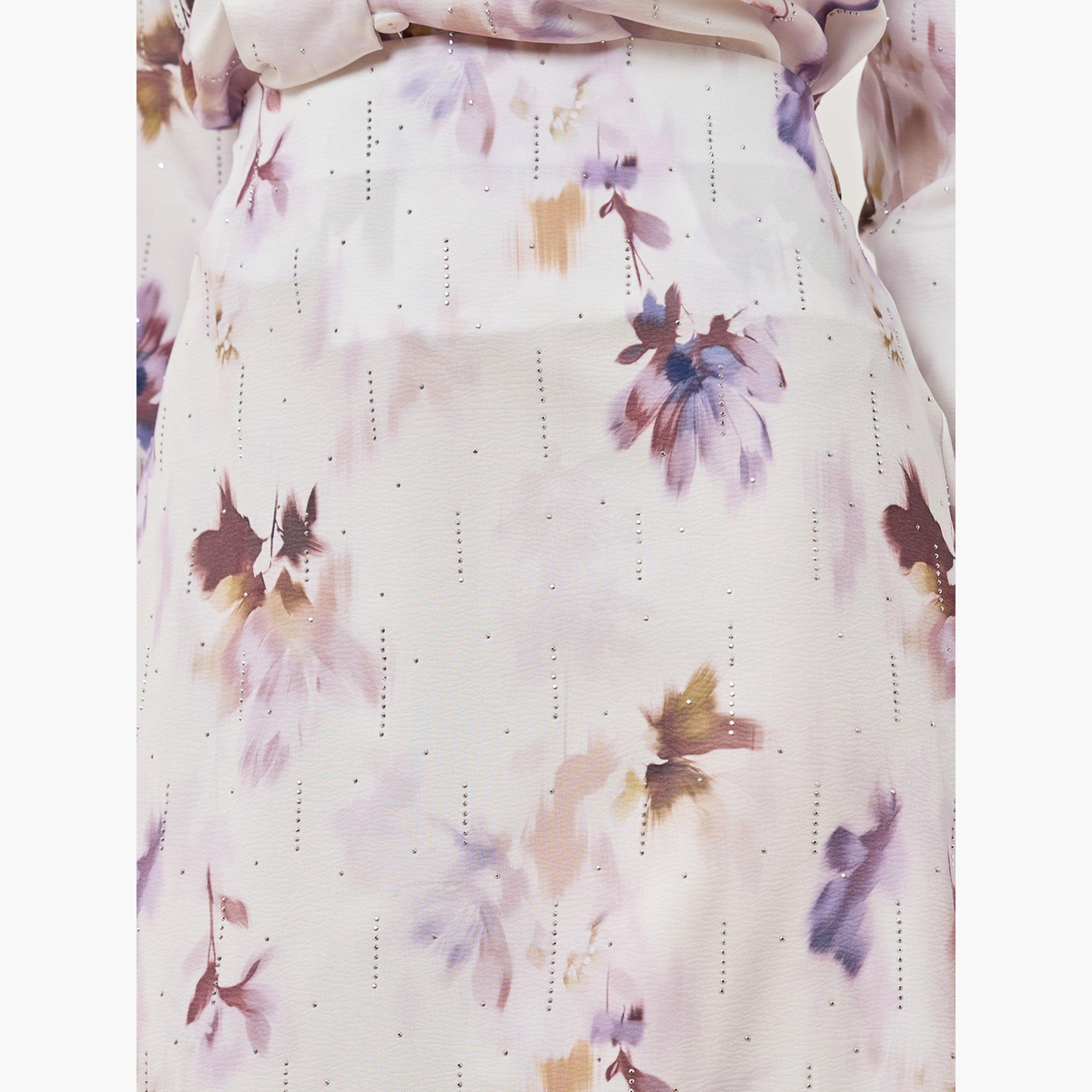 تنورة ماكسي مطرزة بالزهور ومزينة بمسامير-women-clothing-bottoms-skirts-image-4