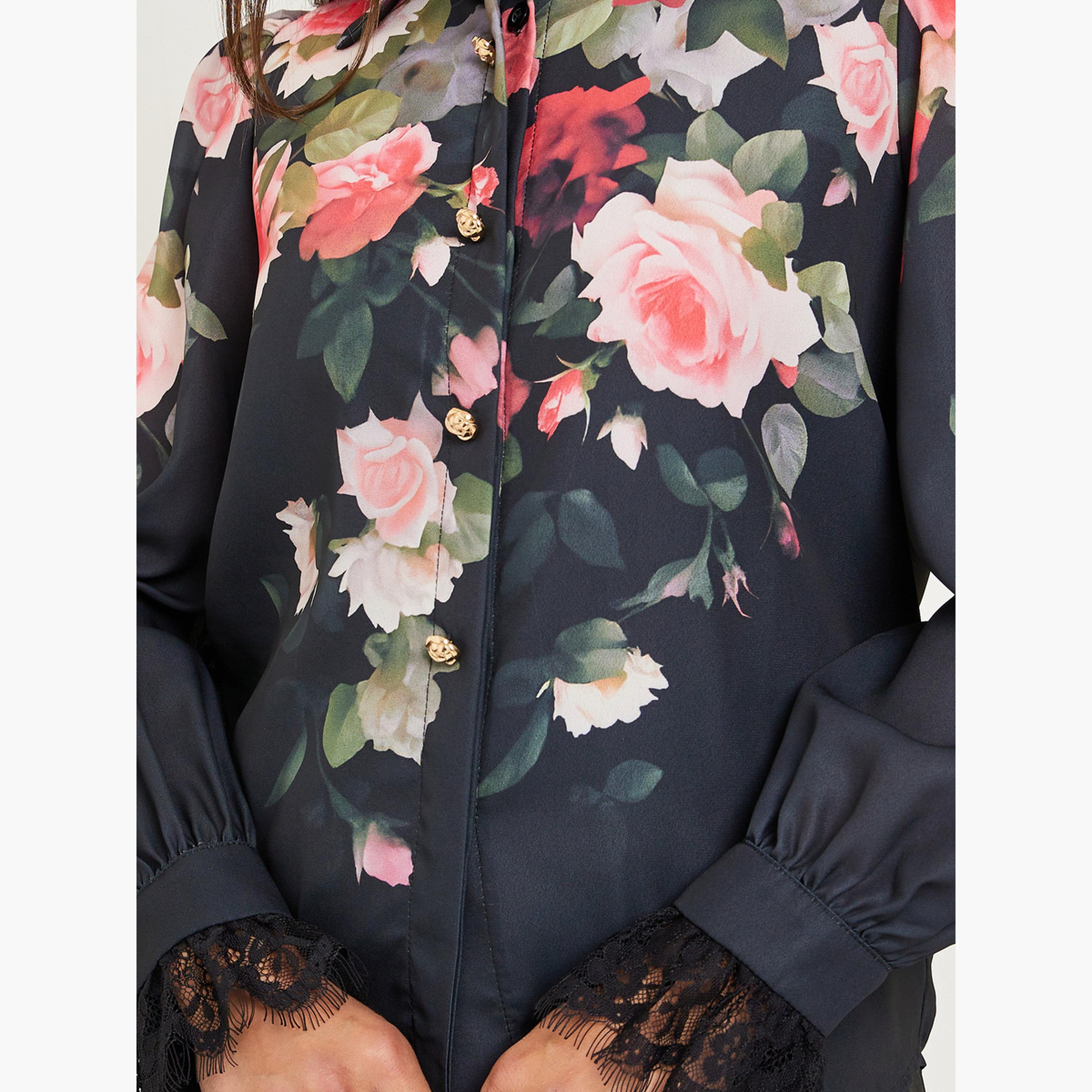 بلوزة بأكمام طويلة وطبعة زهور-women-clothing-shirtsandblouses-shirts-image-4