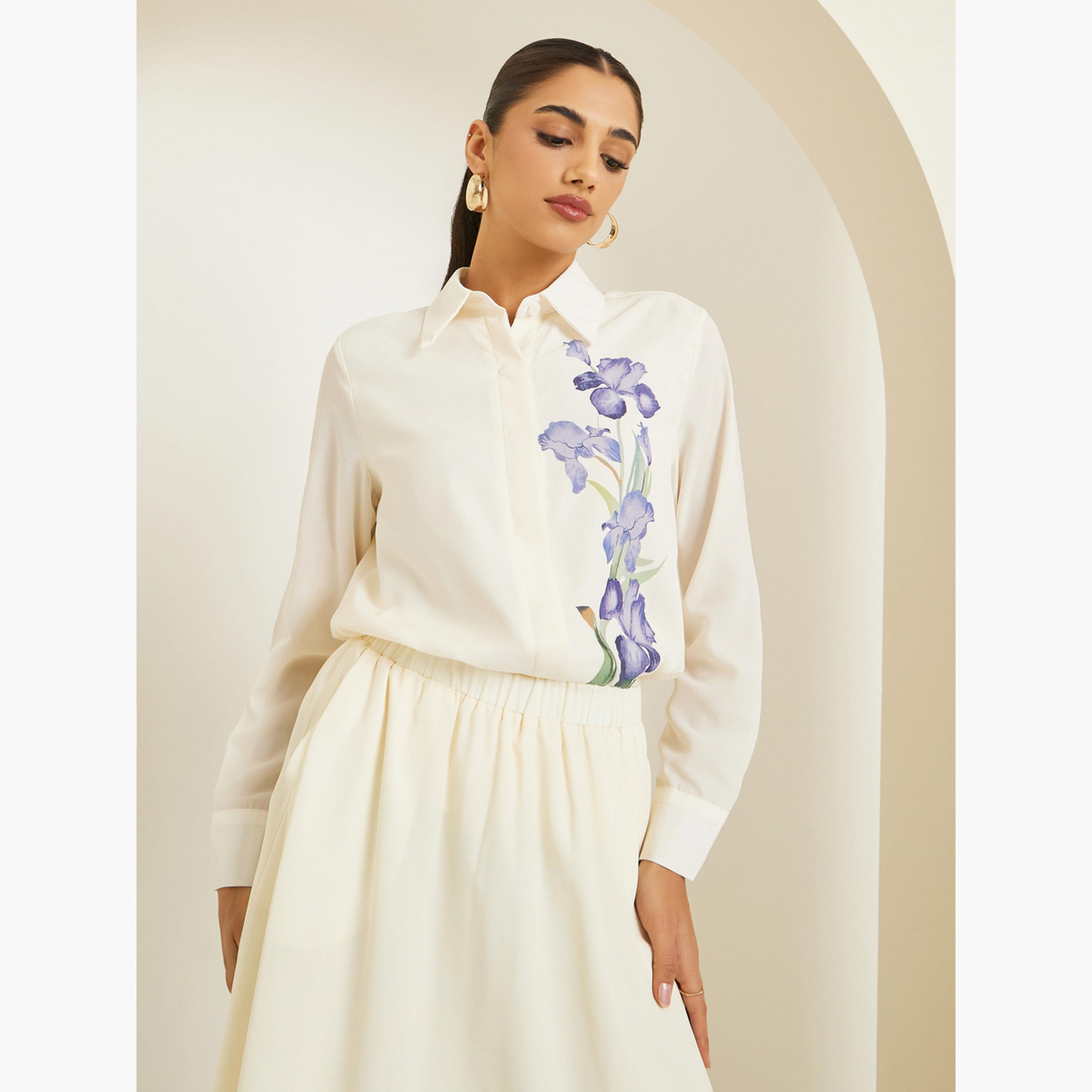 بلوزة بأكمام طويلة وطبعة زهور-women-clothing-shirtsandblouses-shirts-image-2