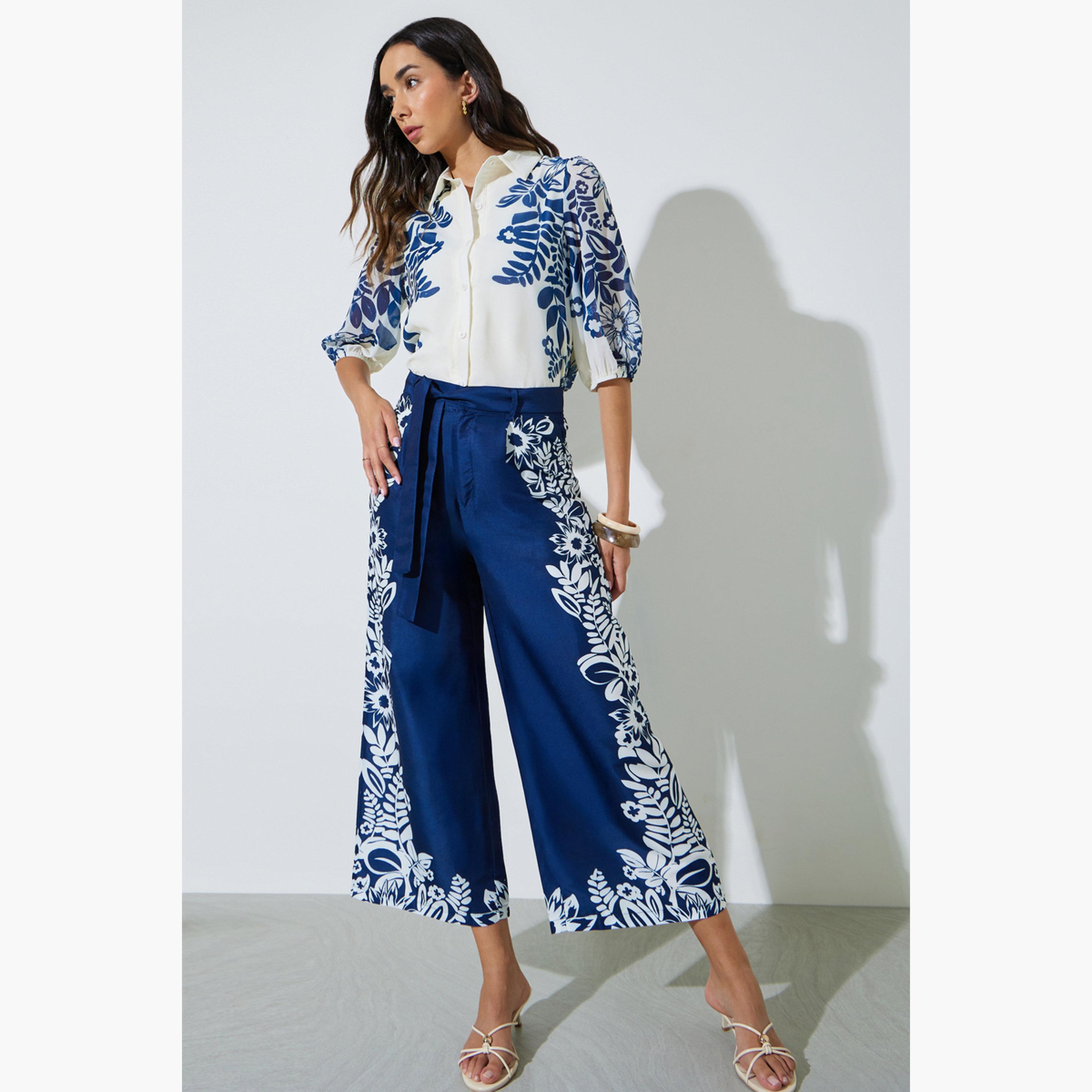 بلوزة بطبعة زهور وحافة-women-clothing-shirtsandblouses-shirts-image-2
