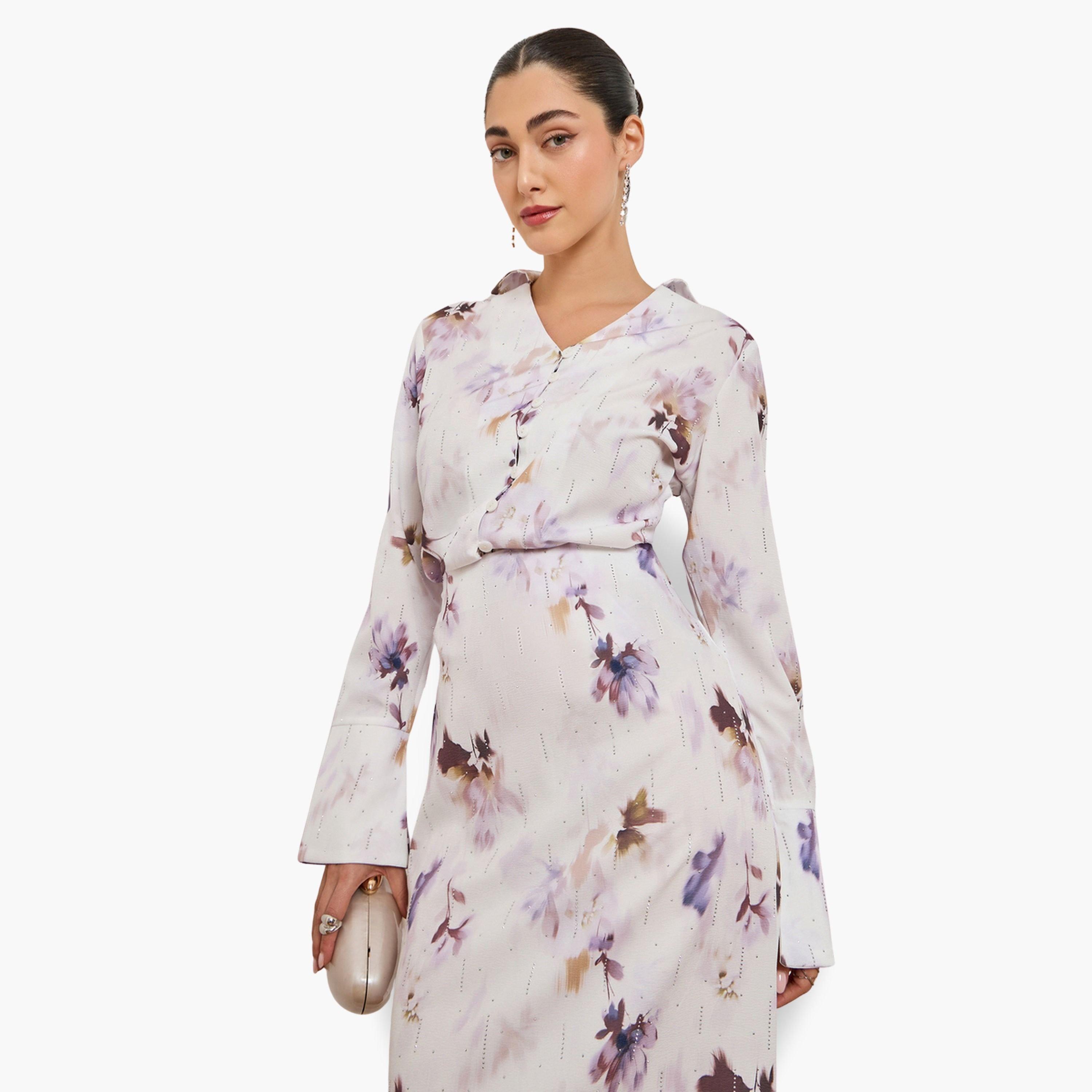 Styli Women Off-White Floral Print Long Sleeve Blouse-women-clothing-shirtsandblouses-blouses-image-1