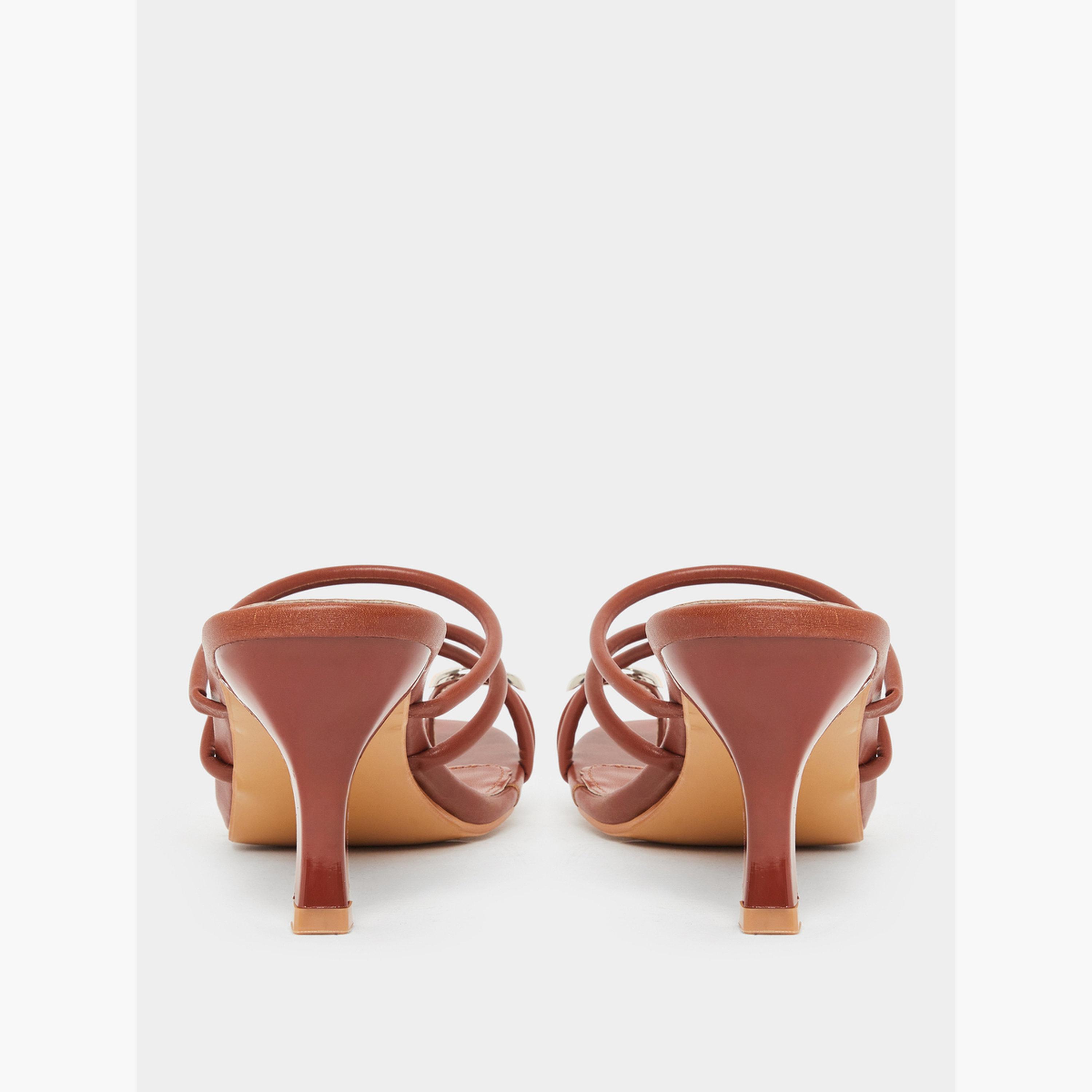 Styli Women Tan Strappy Stiletto Heel Sandals-women-shoes-sandals-heeled-image-5