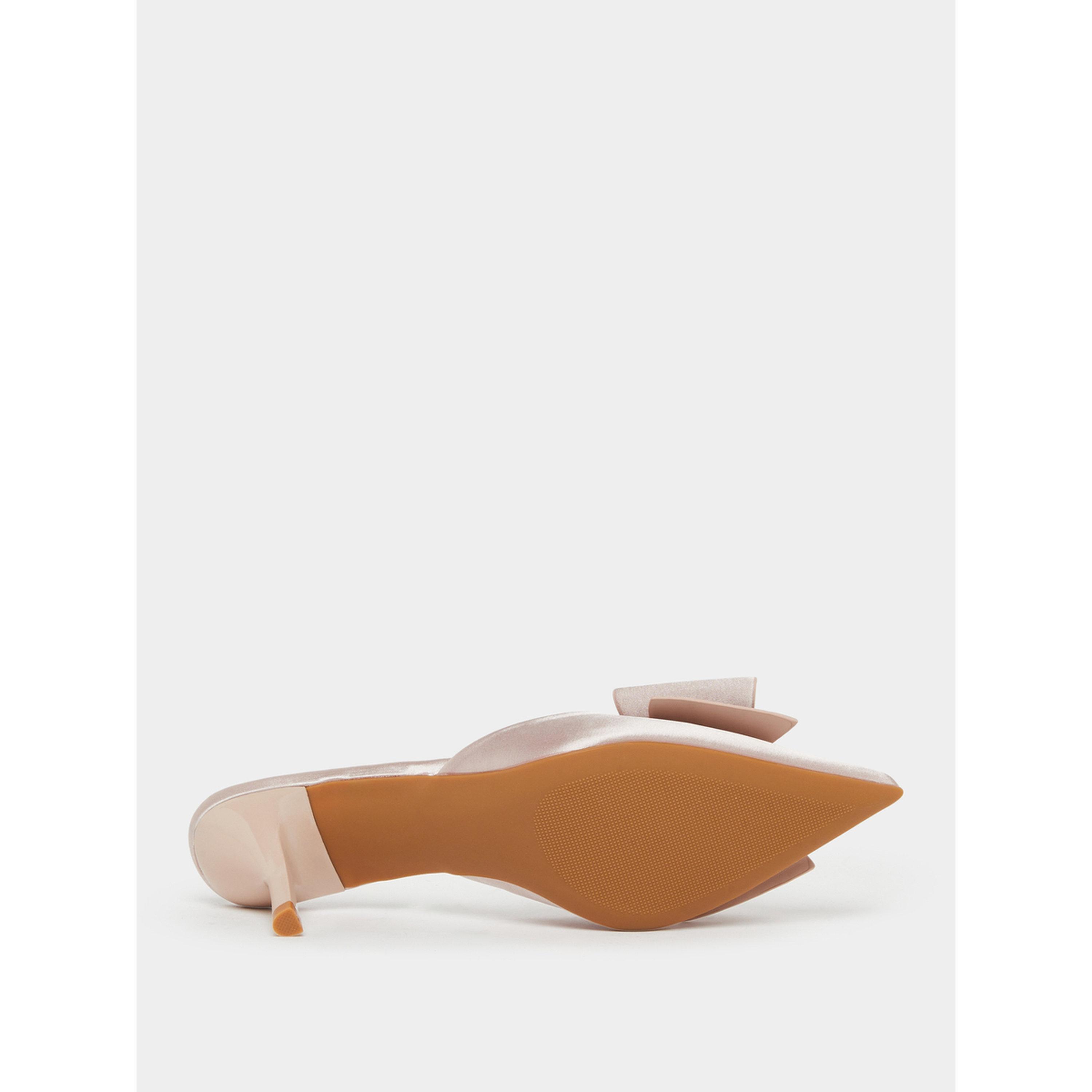 Styli Nude Satin Mules with Bow Detail-women-shoes-heels-image-5