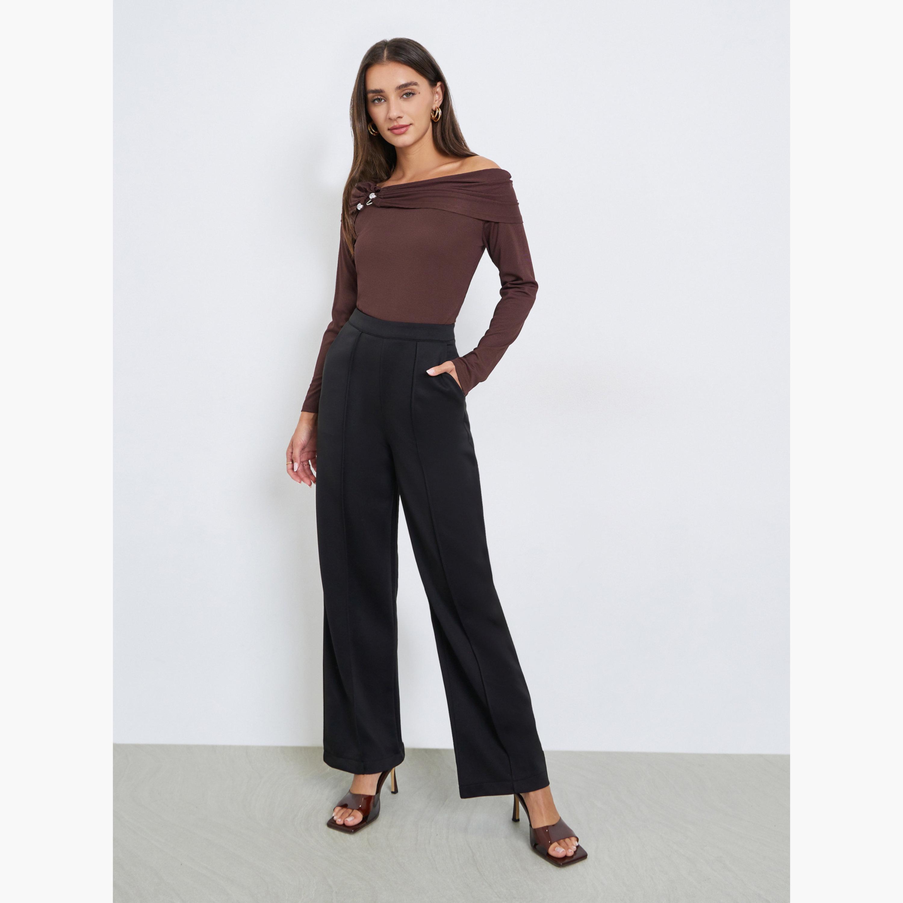 ستايلي - بلوزة مزينة بمشبك معدني صلب-women-clothing-shirtsandblouses-blouses-image-2