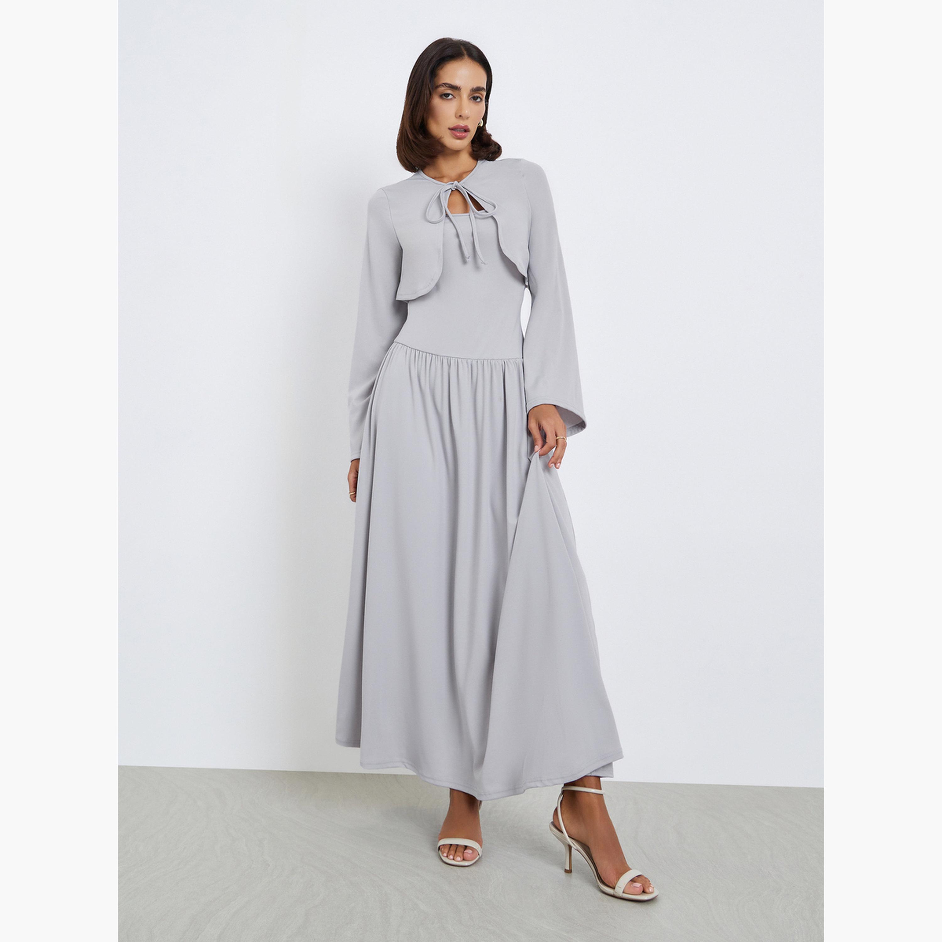 فستان طويل بأربطة مع بوليرو-women-clothing-dresses-image-4