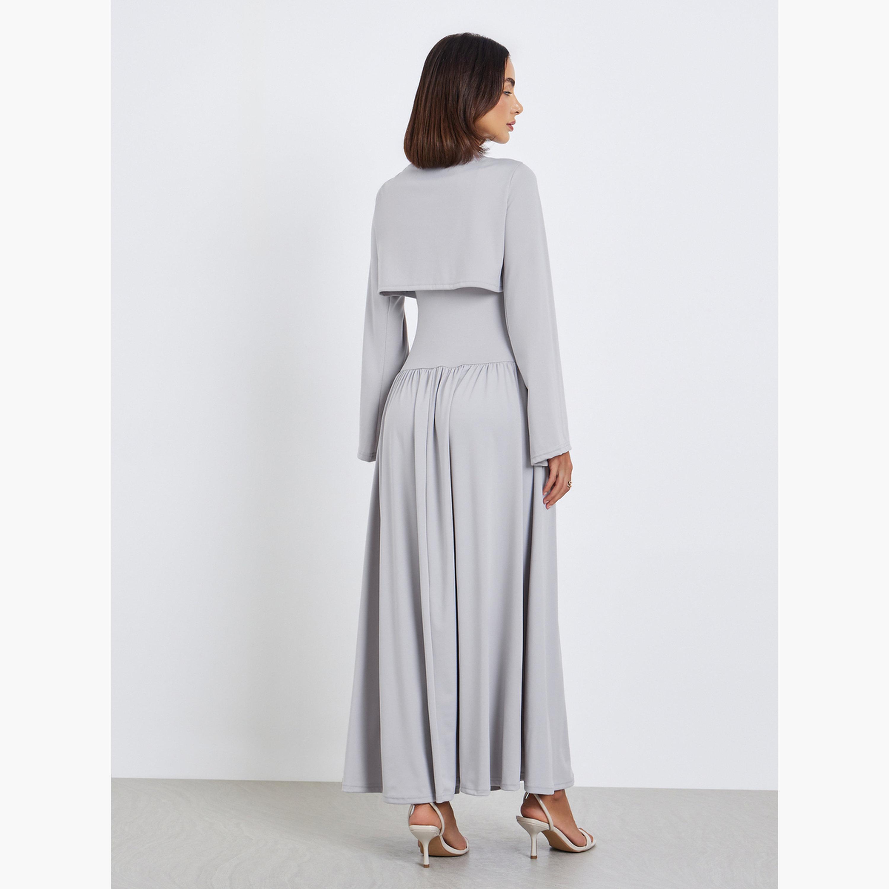 فستان طويل بأربطة مع بوليرو-women-clothing-dresses-image-5