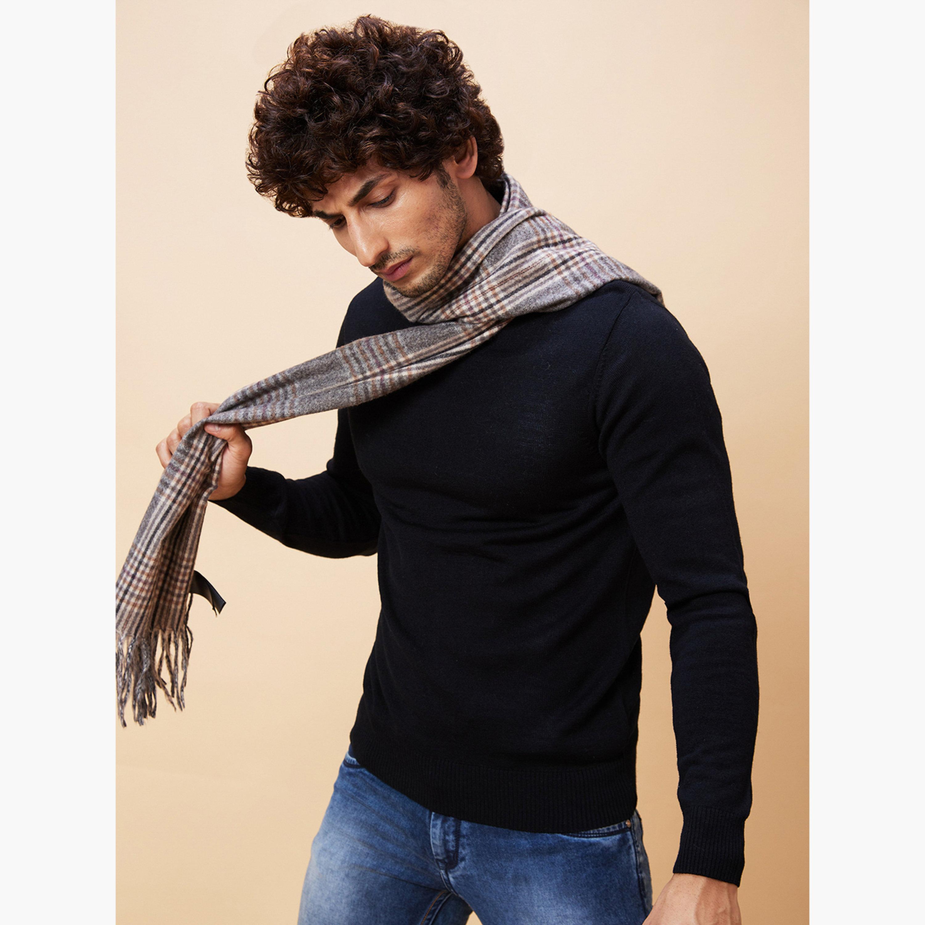 Globus X Styli Black Solid High Neck Long Sleeves Men's Sweater-men-winterwear-hoodiesandsweatshirts-image-5