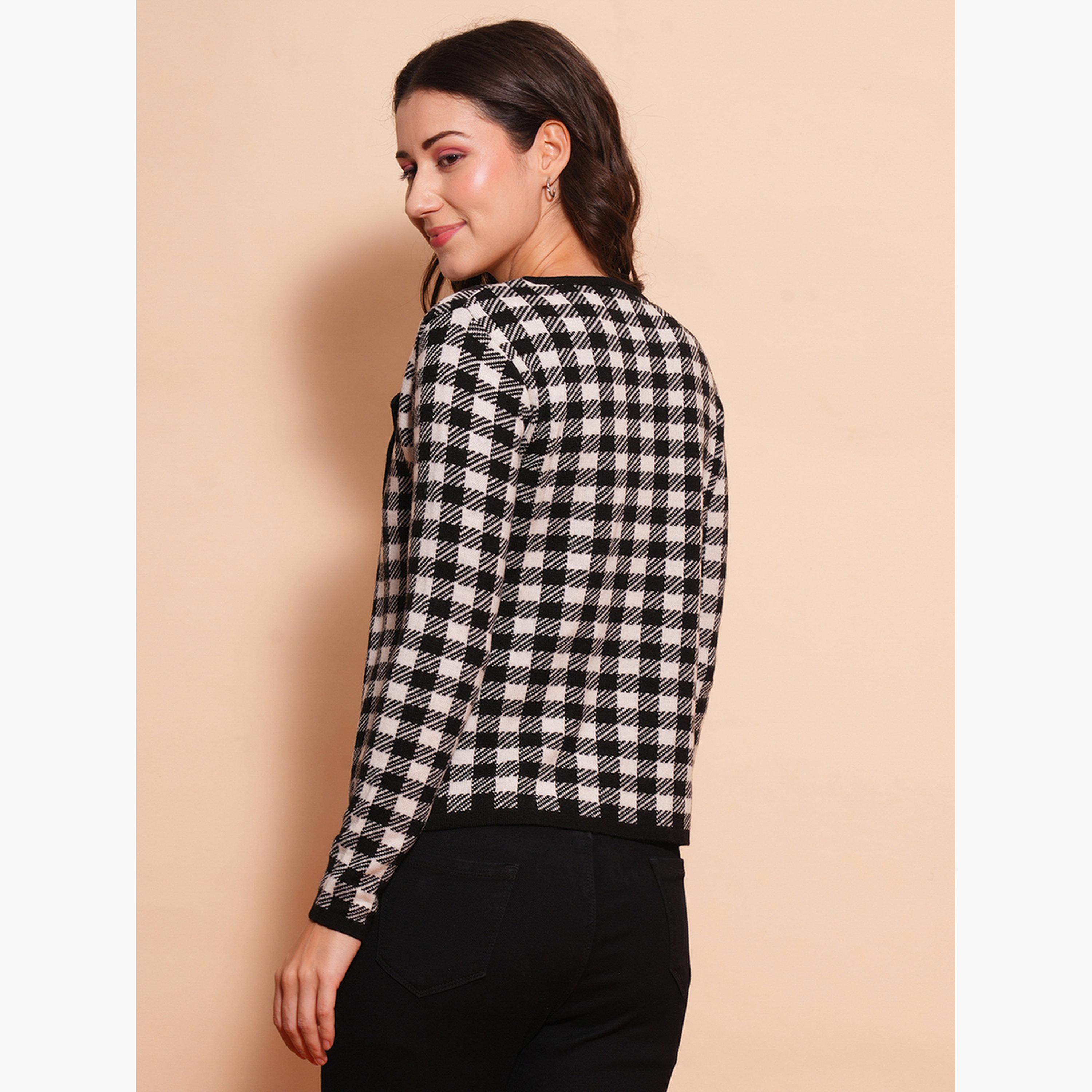غلوبوص × ستايلي - كارديغان نسائي مفتوح من الأمام بأكمام طويلة وياقة مربعة-women-winterwear-cardigansandjumpers-cardigans-image-3