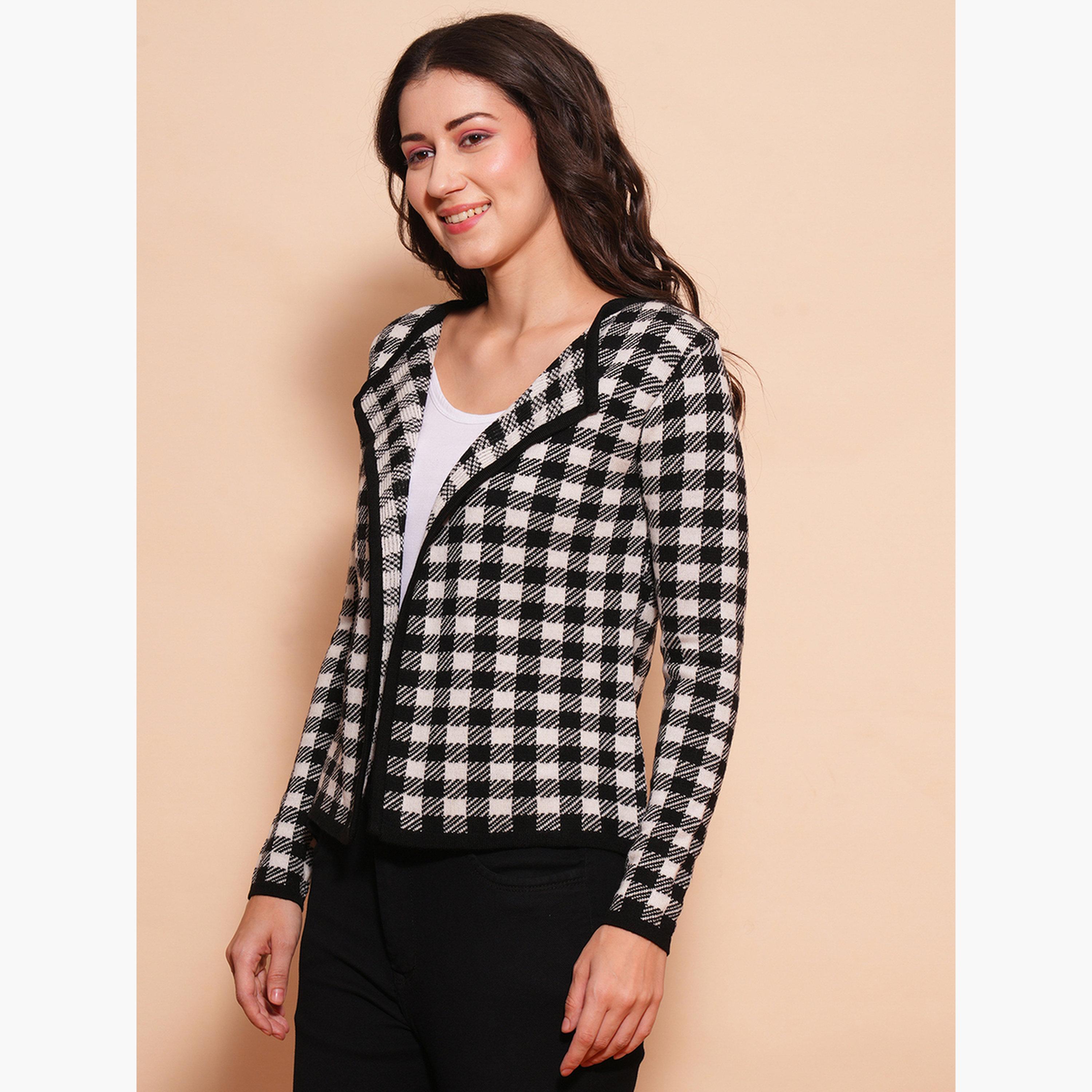 غلوبوص × ستايلي - كارديغان نسائي مفتوح من الأمام بأكمام طويلة وياقة مربعة-women-winterwear-cardigansandjumpers-cardigans-image-4