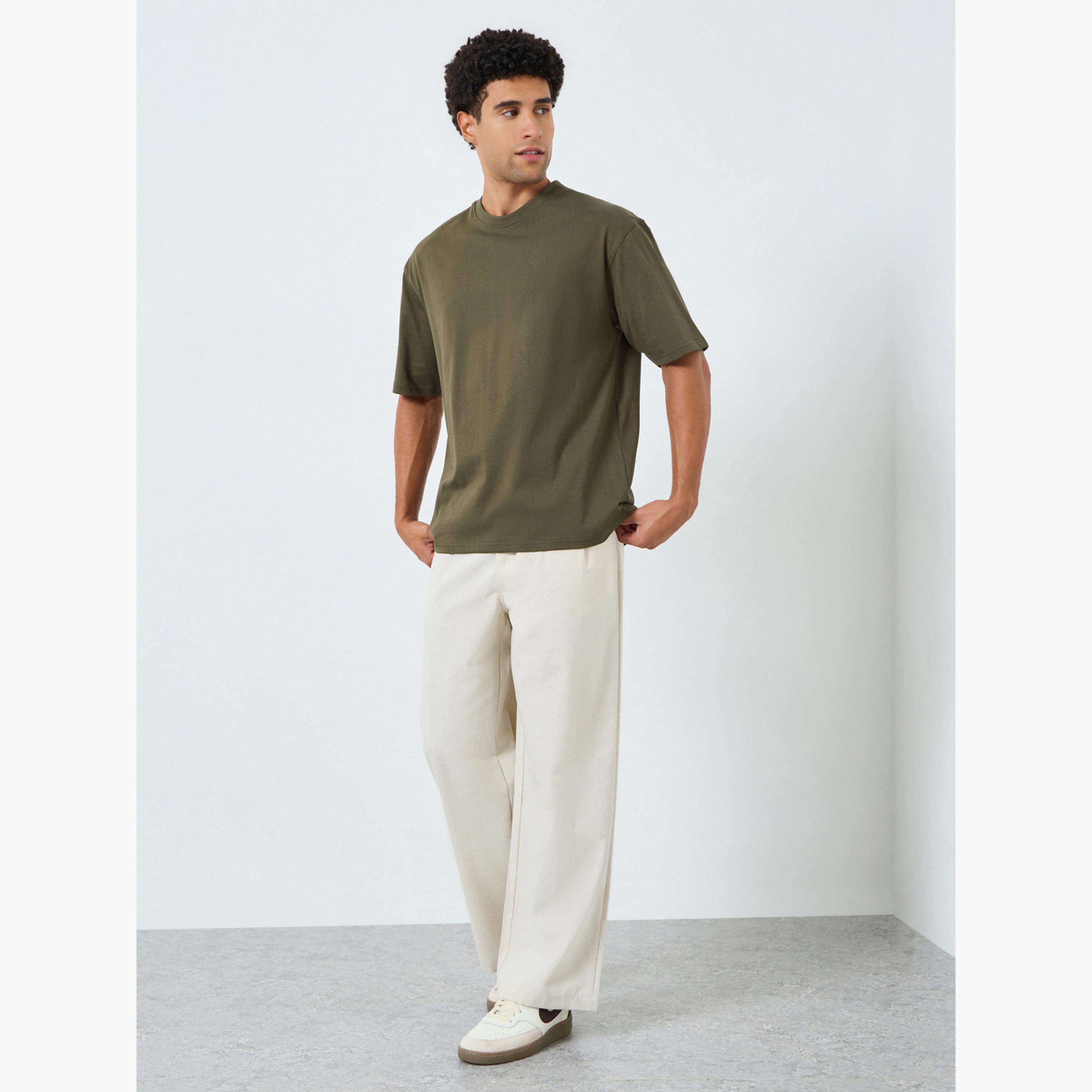 Styli Men Olive Green Graphic Print Oversized T-Shirt-men-clothing-tshirtsandpolos-tshirts-image-2