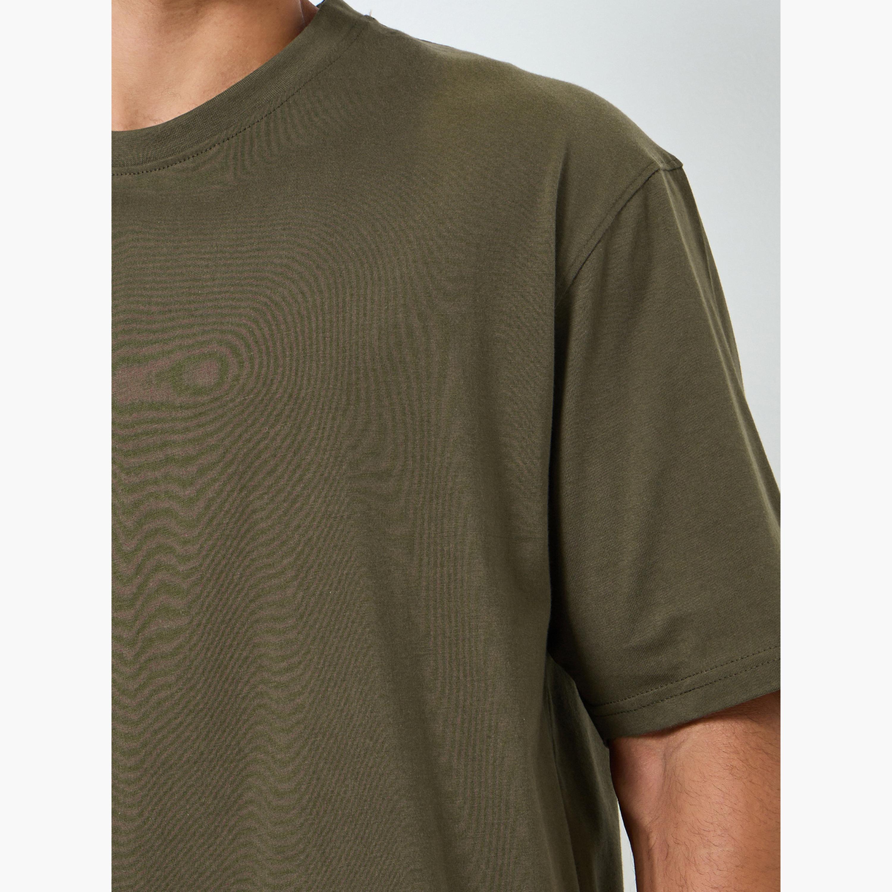 Styli Men Olive Green Graphic Print Oversized T-Shirt-men-clothing-tshirtsandpolos-tshirts-image-4