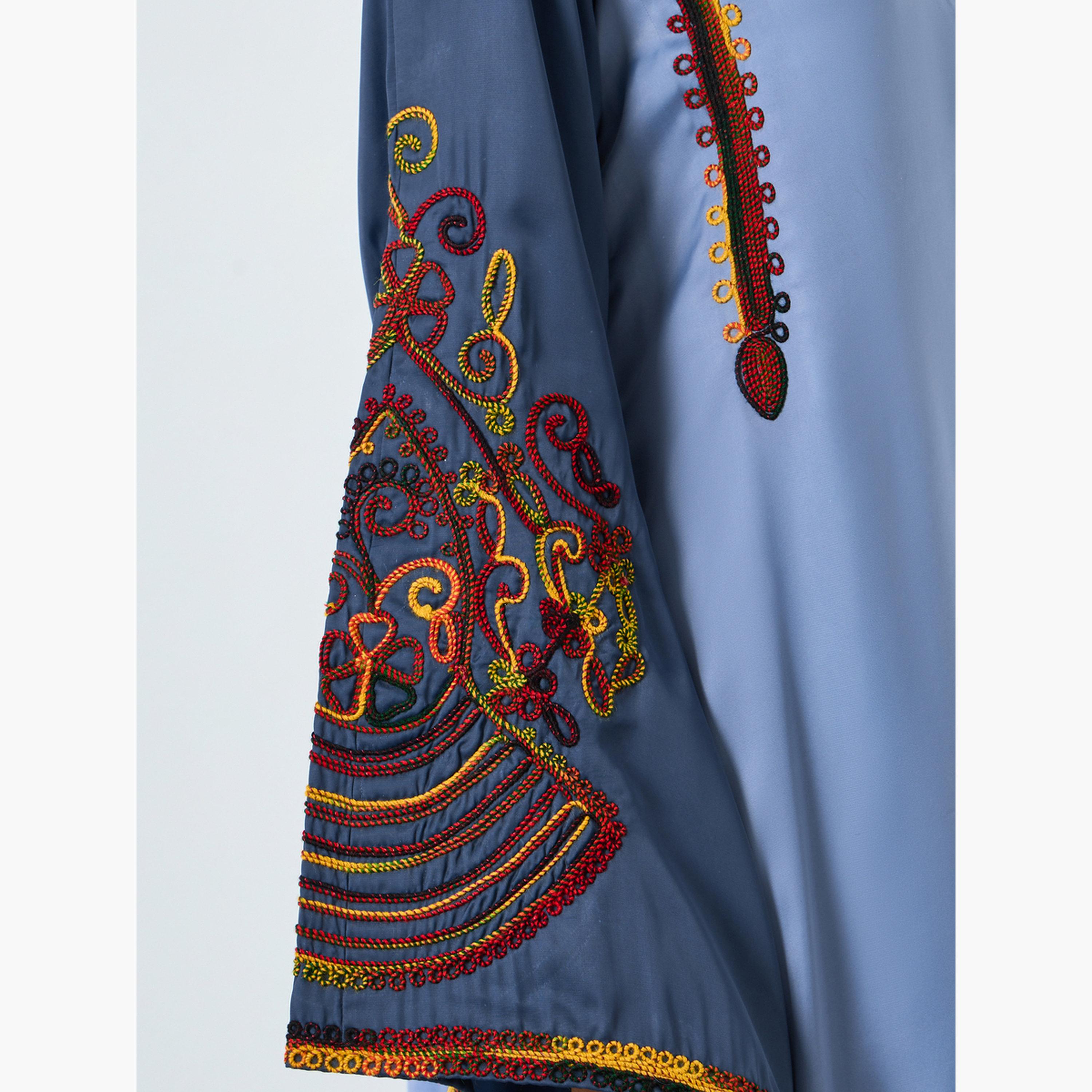 Maxim Creation Grey Embroidery A-Line Jalabiya-women-arabicclothing-jalabiyas-image-4