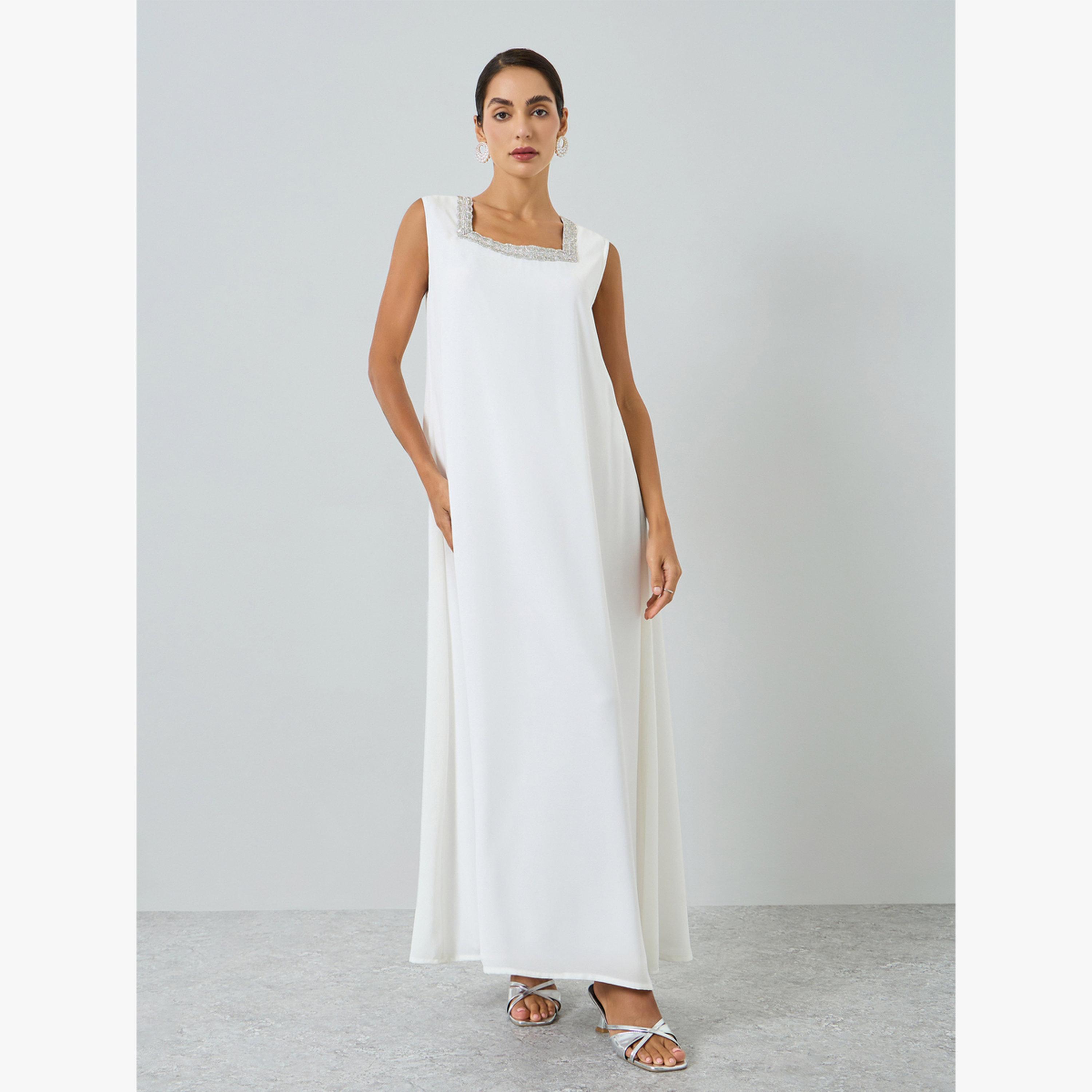 طقم فستان وقفطان كيب مزين-women-arabicclothing-kaftan-image-5
