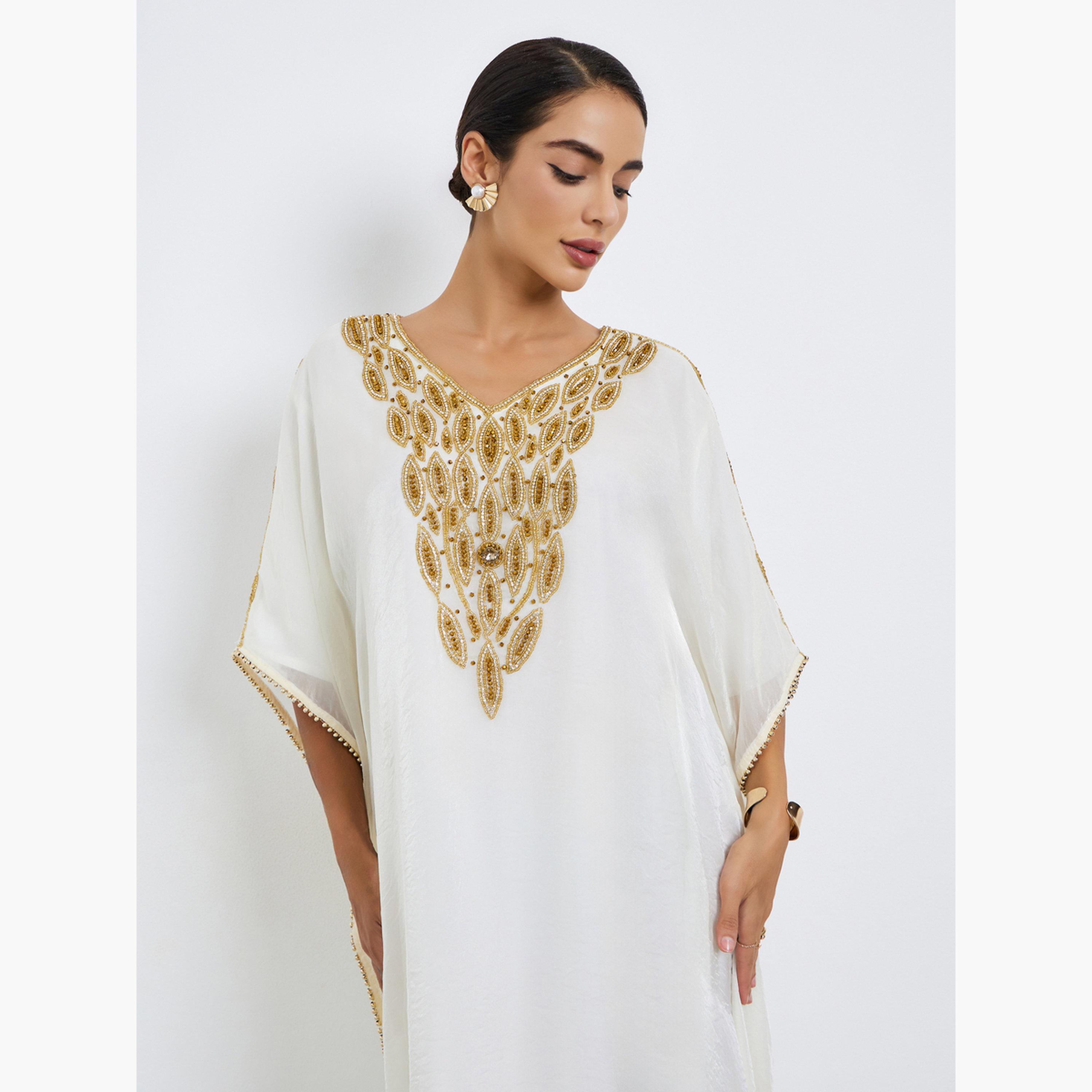 Maxim Creation Embellished V Neck Jalabiya-women-arabicclothing-jalabiyas-image-2