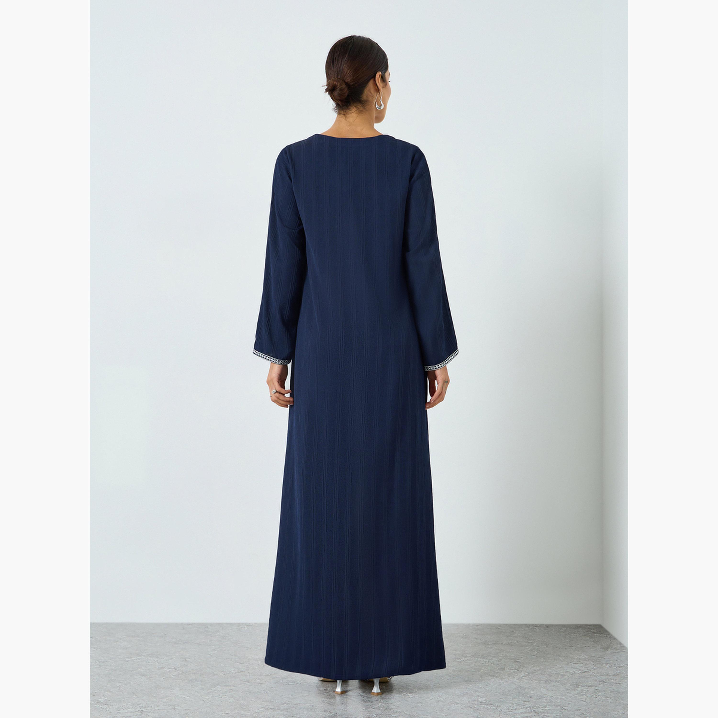 جلابية مطرزة بحافة واسعة للنساء-women-arabicclothing-jalabiyas-image-5