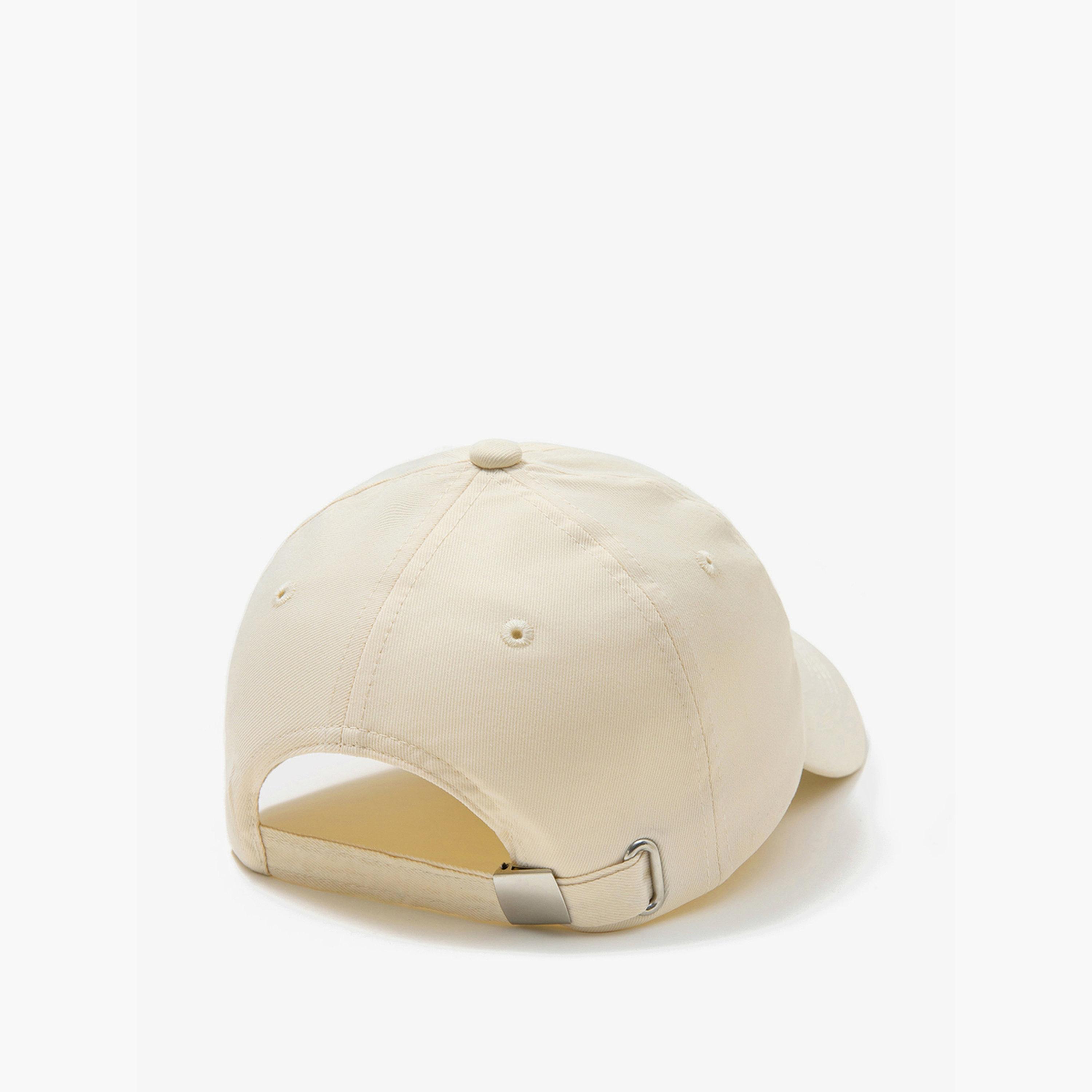 Take Two Beige Embroidered Baseball Cap-men-caps-image-2