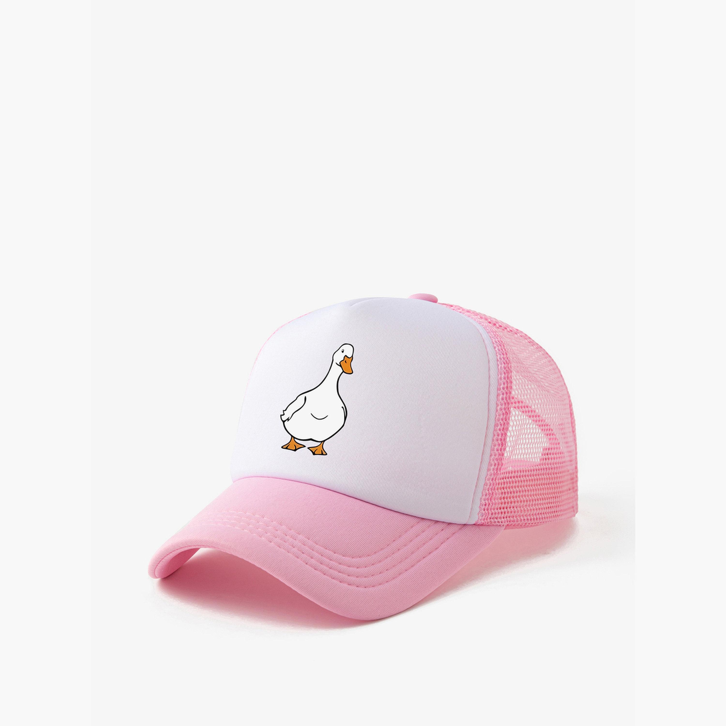 Take Two Duck Print Pink Baseball Cap-women-clothingaccessories-capsandhats-image-1