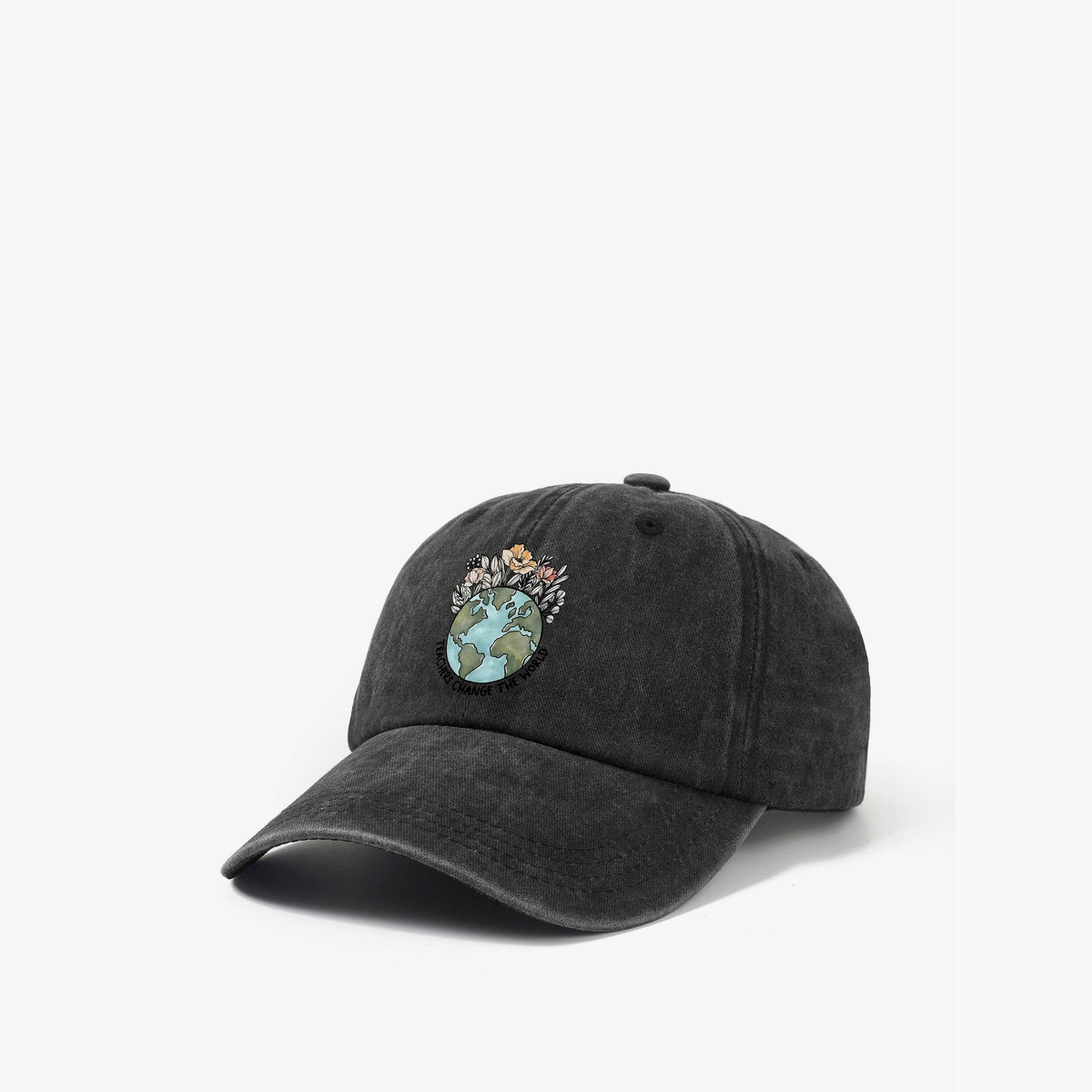 Take Two Grey Graphic Print Baseball Cap-women-clothingaccessories-capsandhats-image-1