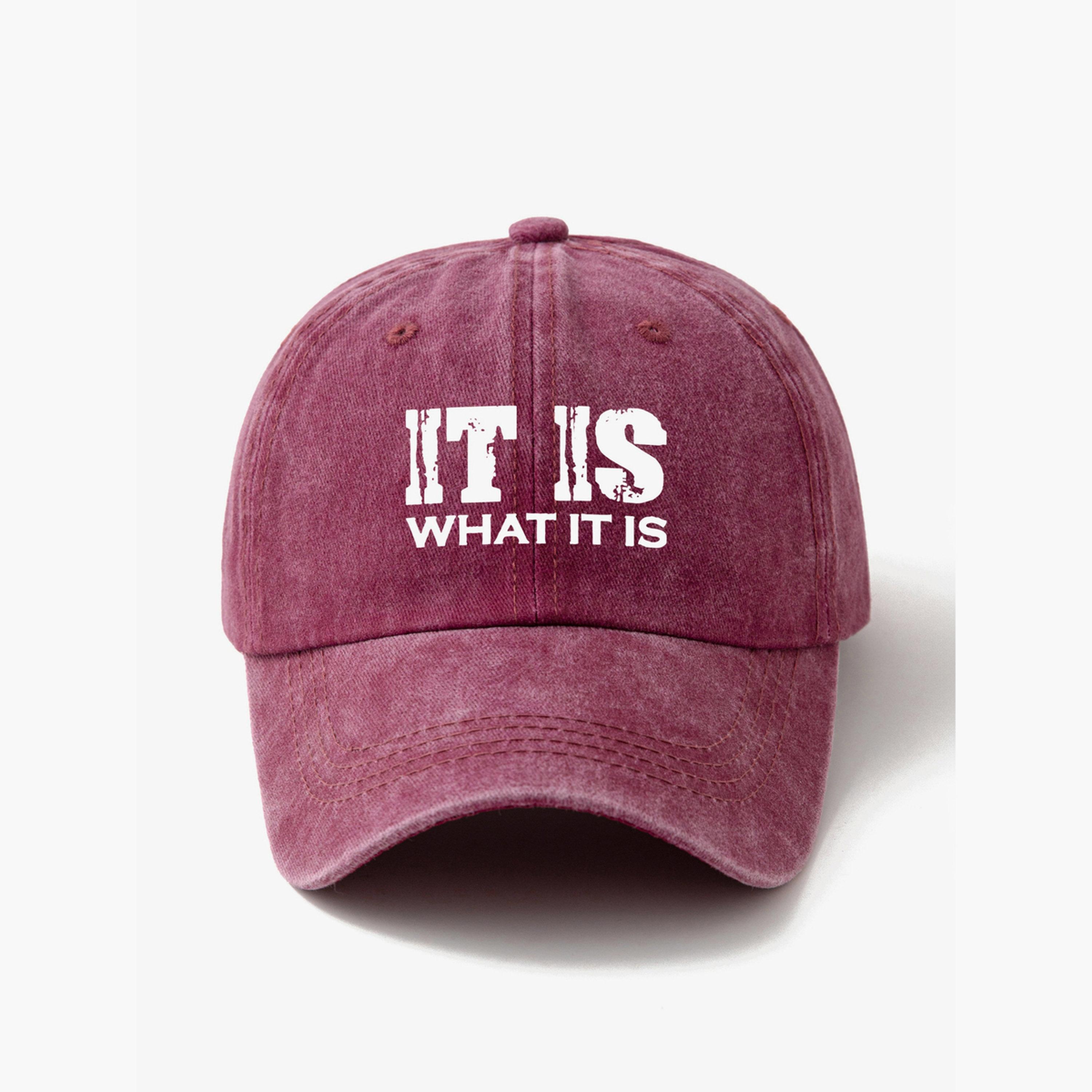 Take Two Burgundy Slogan Print Baseball Cap-women-clothingaccessories-capsandhats-image-3
