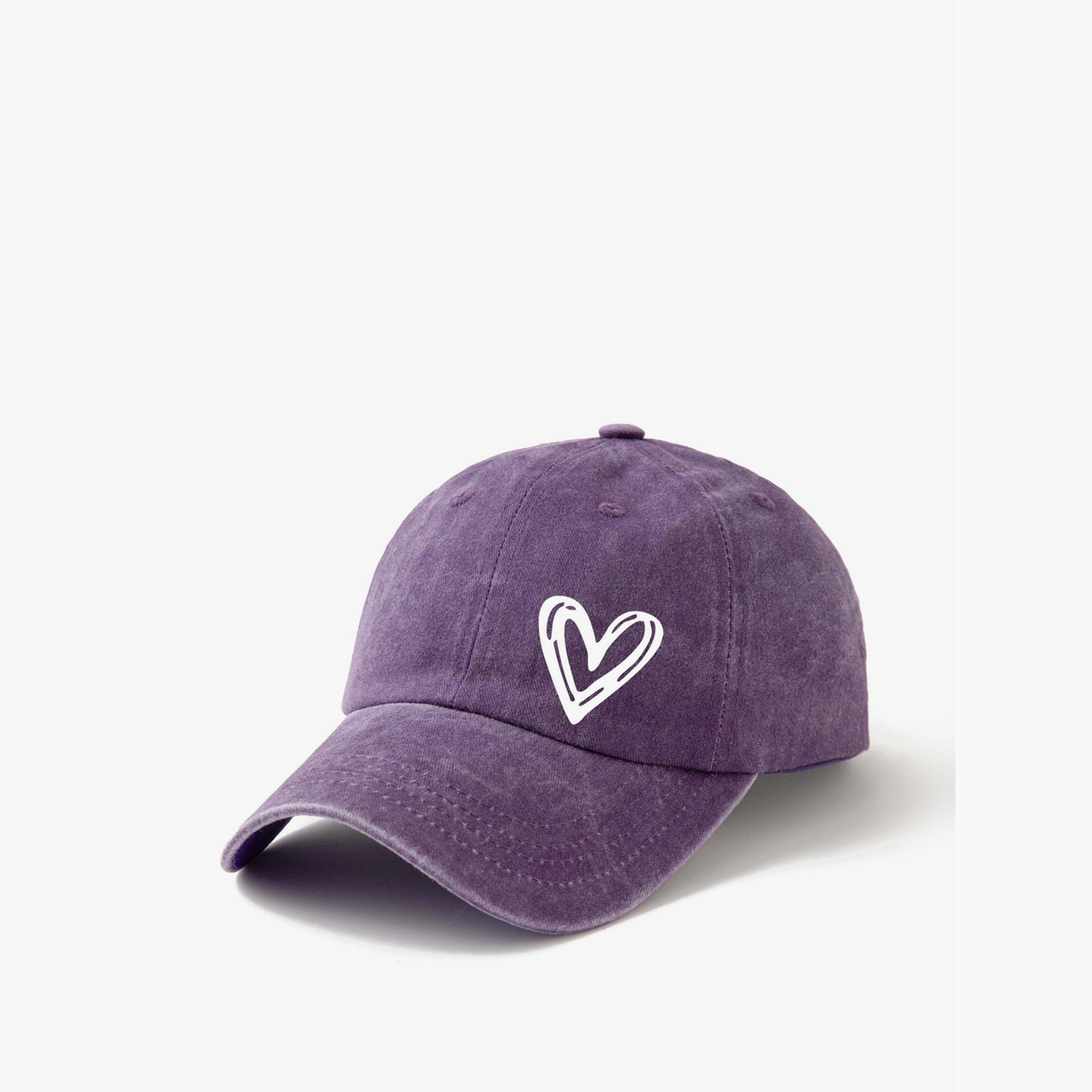 Take Two Purple Heart Print Baseball Cap-women-clothingaccessories-capsandhats-image-1