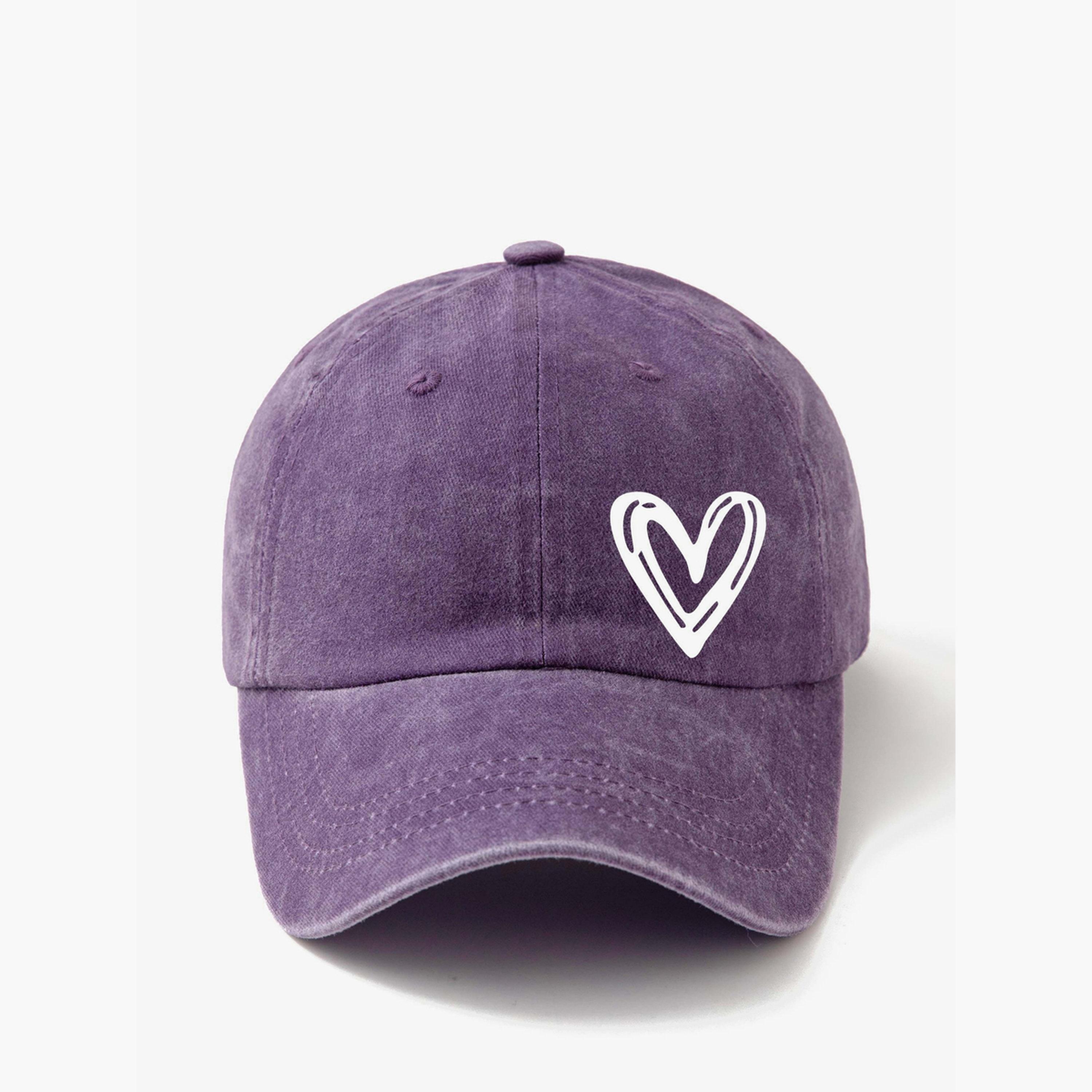 تيك تو - قبعة بيسبول بطبعة قلب لون بنفسجي-women-clothingaccessories-capsandhats-image-3