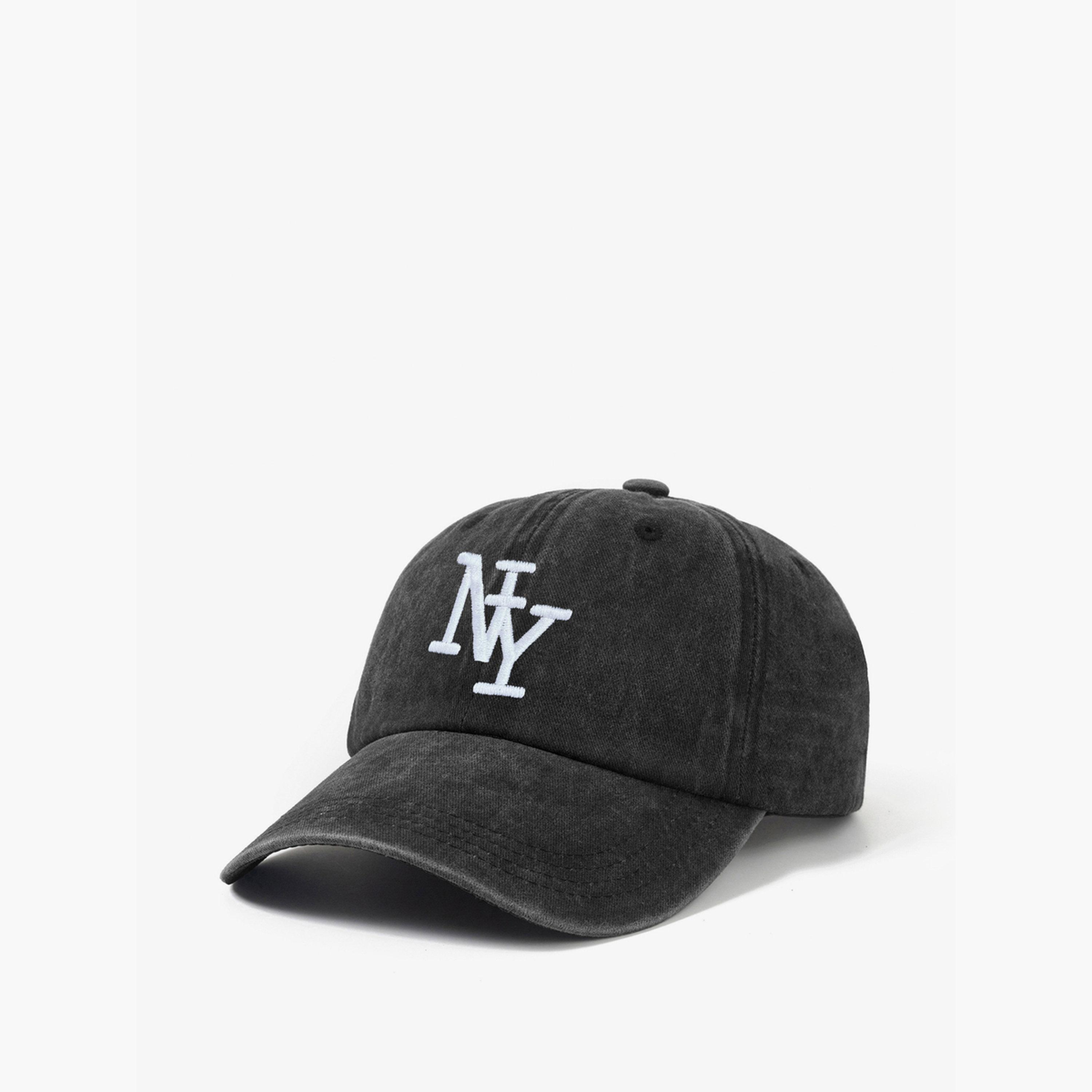 Take Two Grey NY Embroidered Baseball Cap-men-caps-image-1