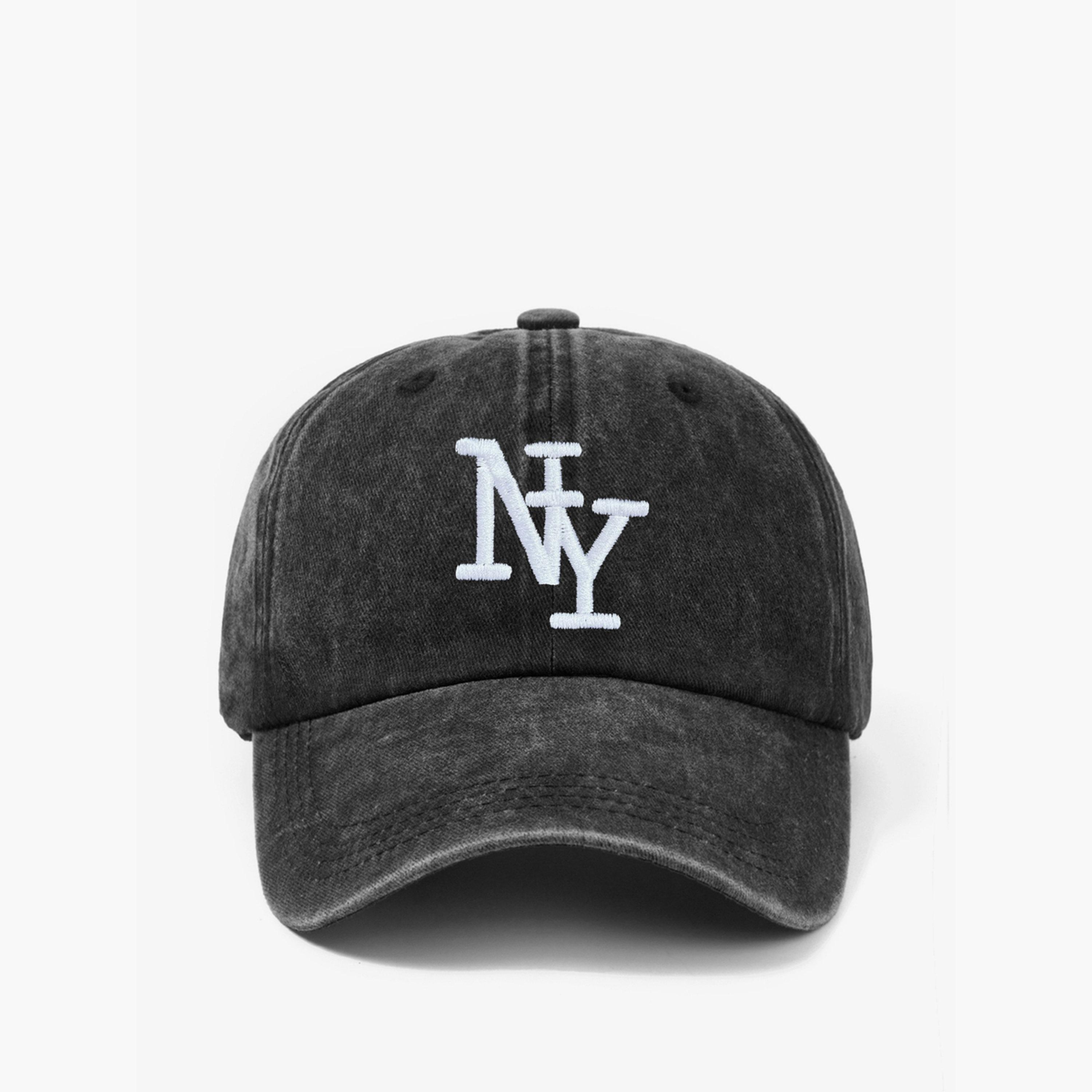 Take Two Grey NY Embroidered Baseball Cap-men-caps-image-3