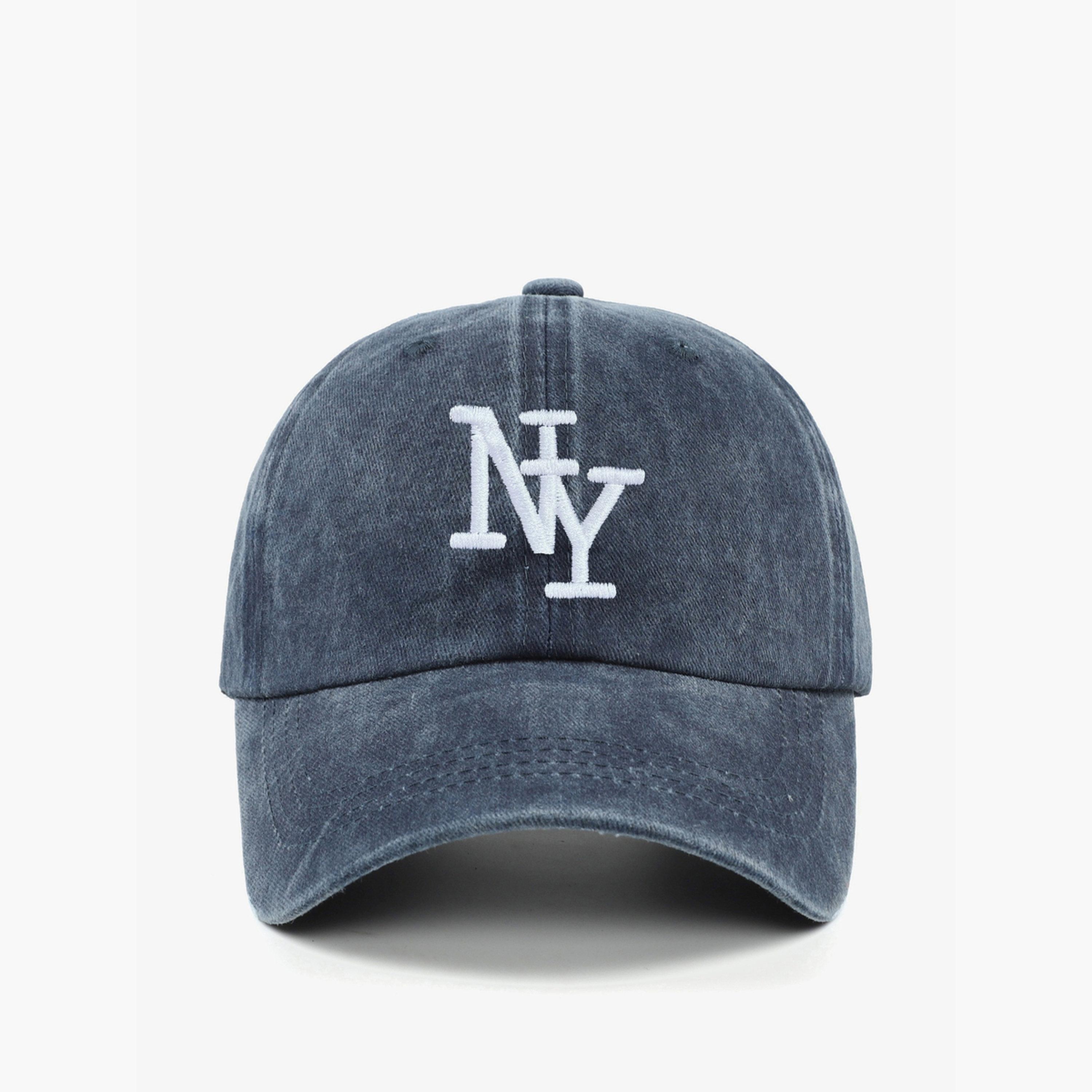 Take Two Navy Blue NY Embroidered Baseball Cap-men-caps-image-3