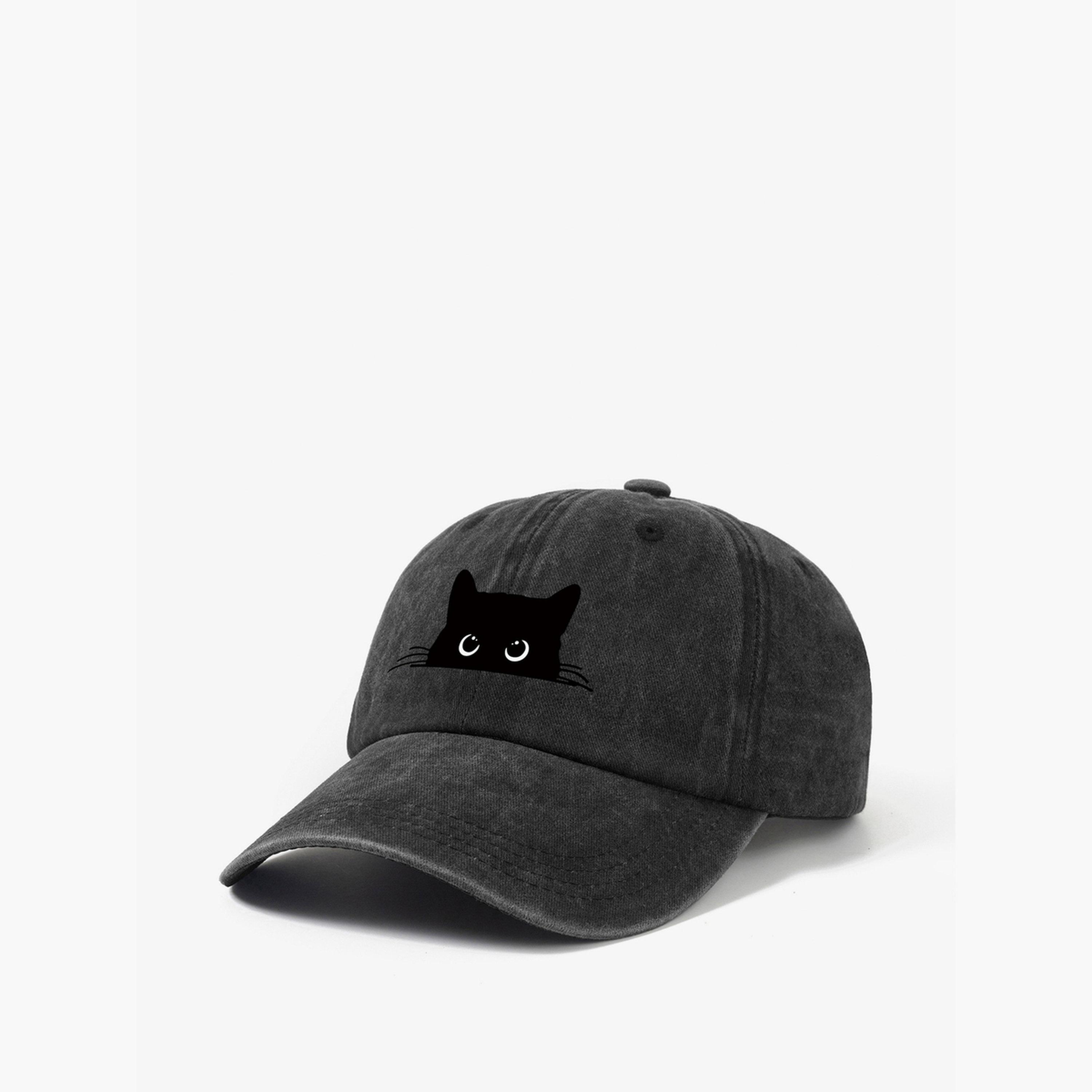 Take Two Black Cat Print Baseball Cap-women-clothingaccessories-capsandhats-image-1
