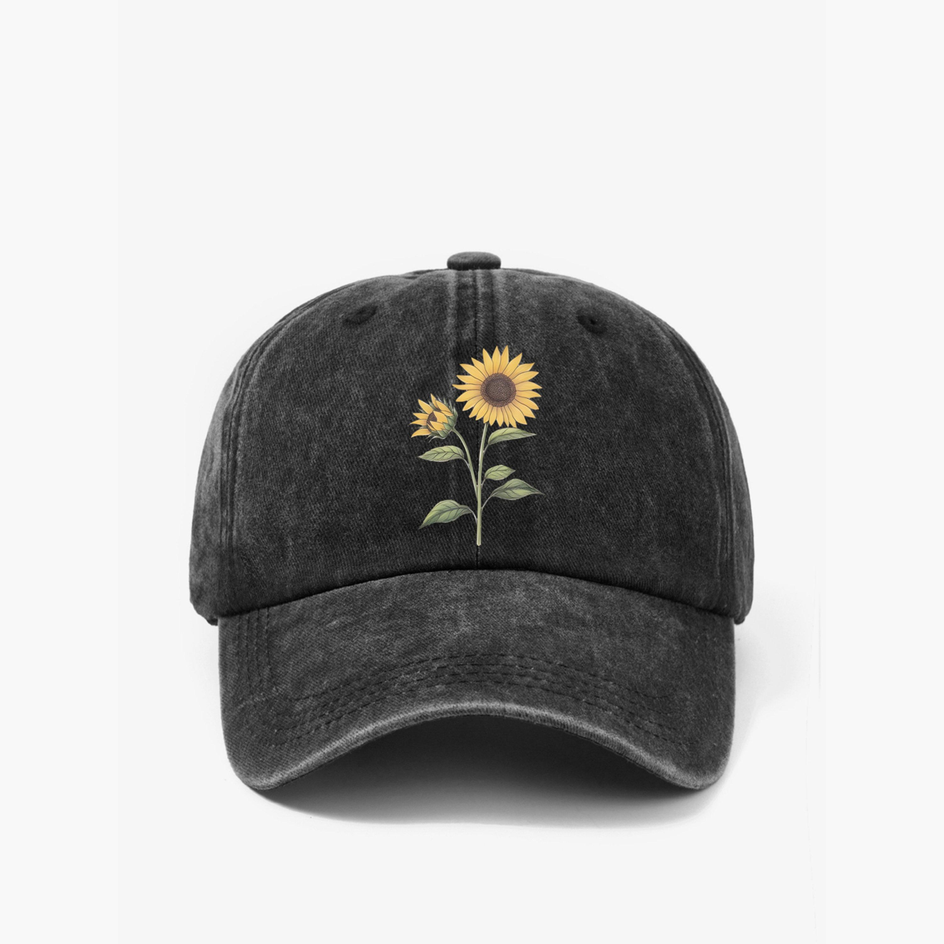 تيك تو - قبعة بيسبول سوداء ببطبعة عباد الشمس-women-clothingaccessories-capsandhats-image-3
