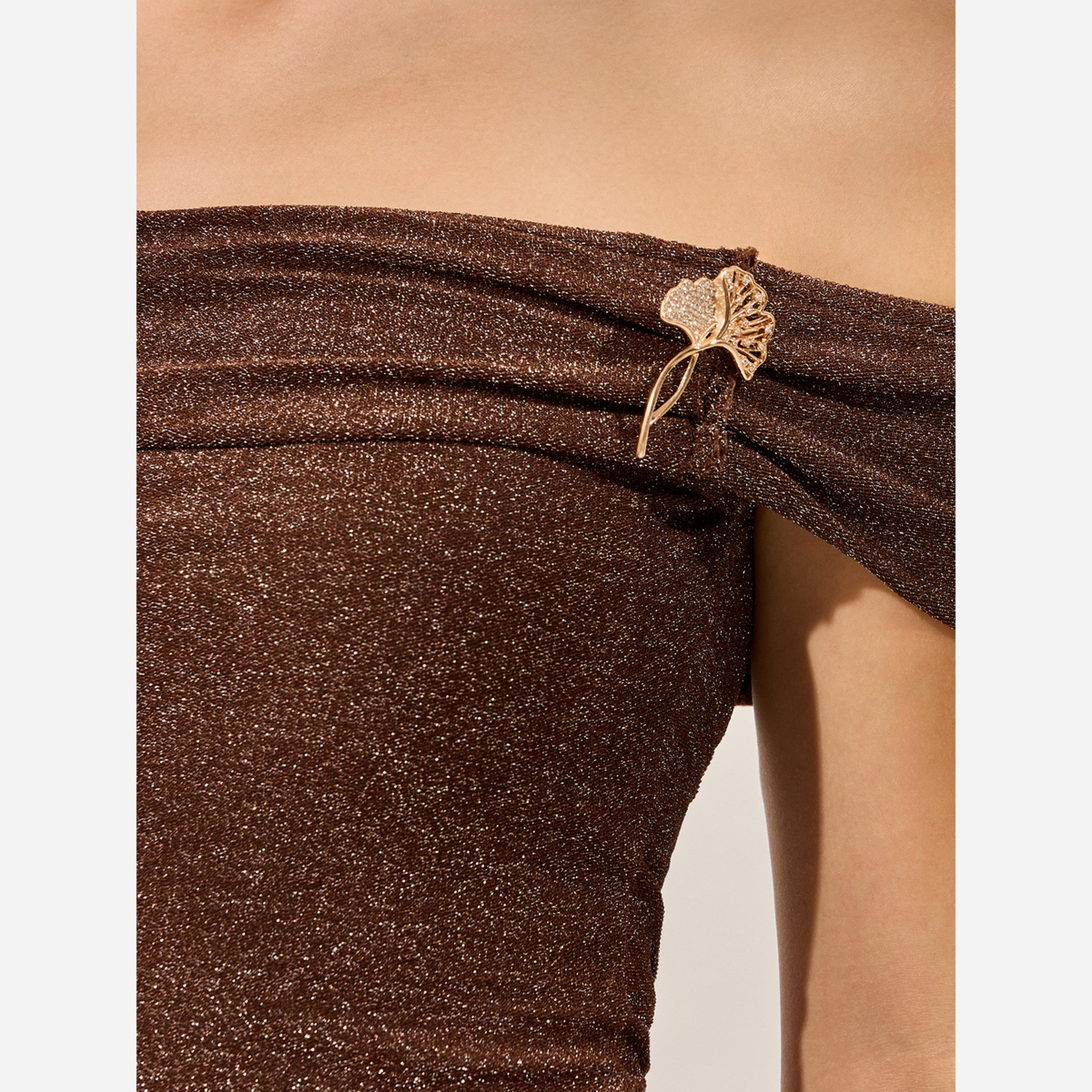 Styli Brown Shimmer Off-Shoulder Top-women-clothing-shirtsandblouses-blouses-image-4