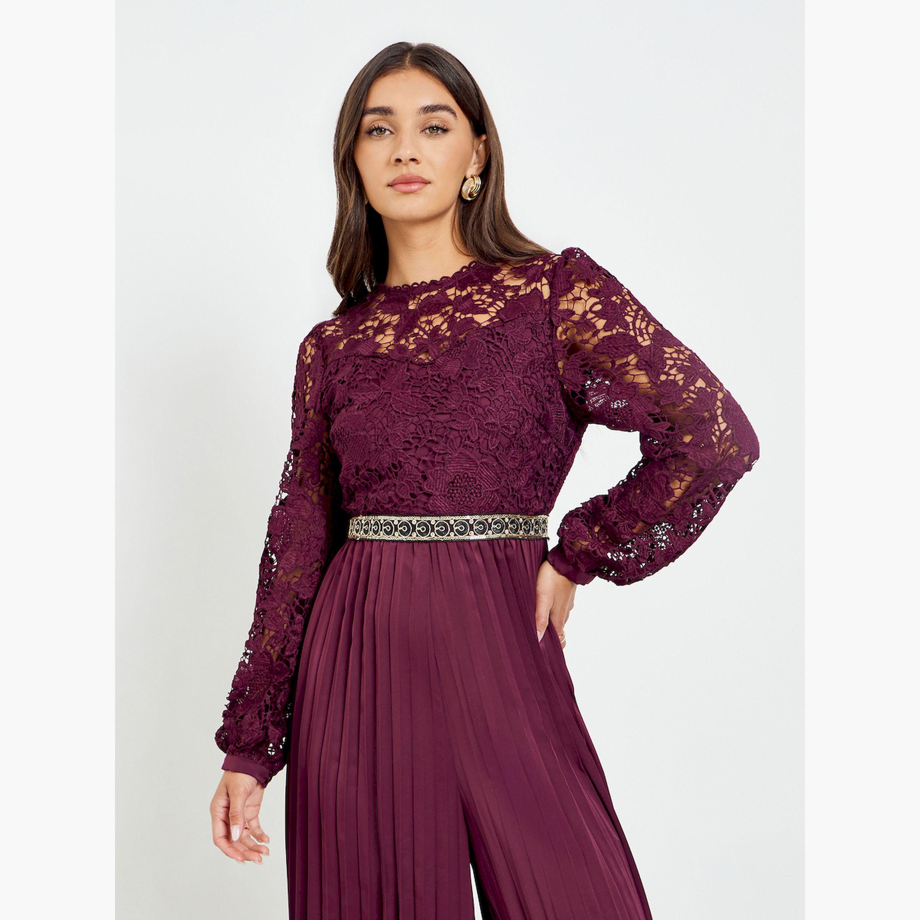 جمبسوت دانتيل بكسرات وأرجل واسعة-women-clothing-jumpsuits-image-3