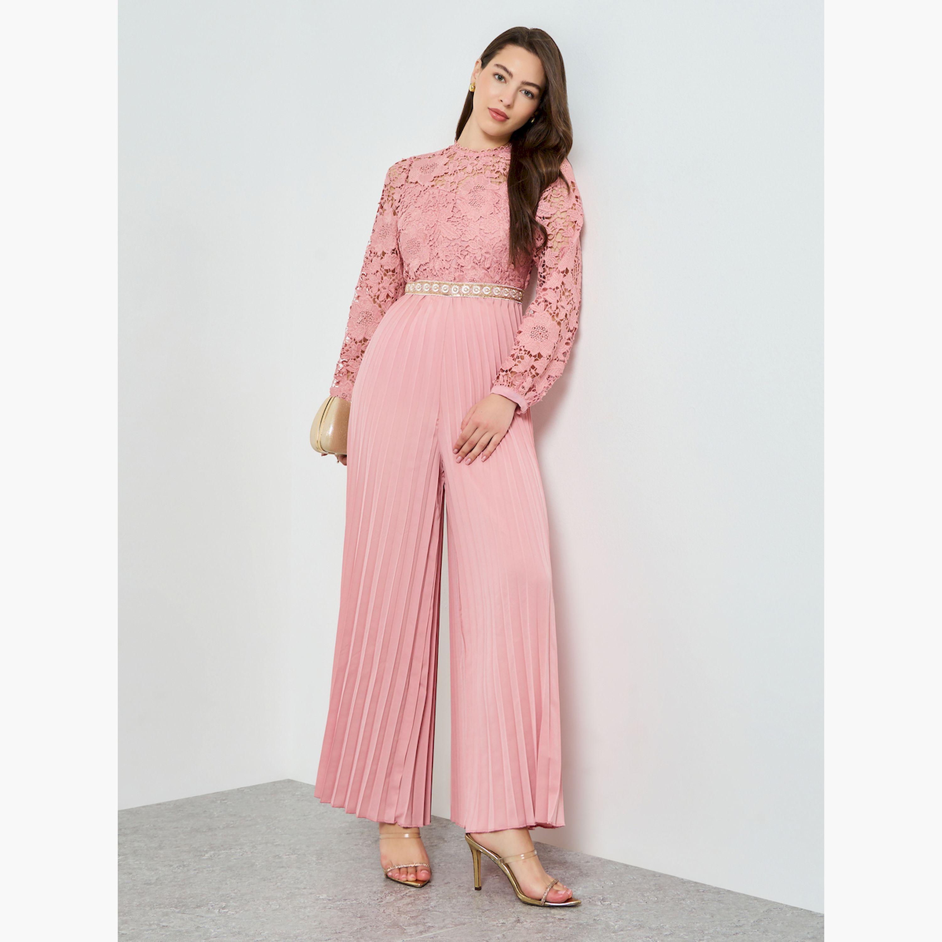 جمبسوت بكسرات وأرجل واسعة مع دانتيل-women-clothing-jumpsuits-image-3