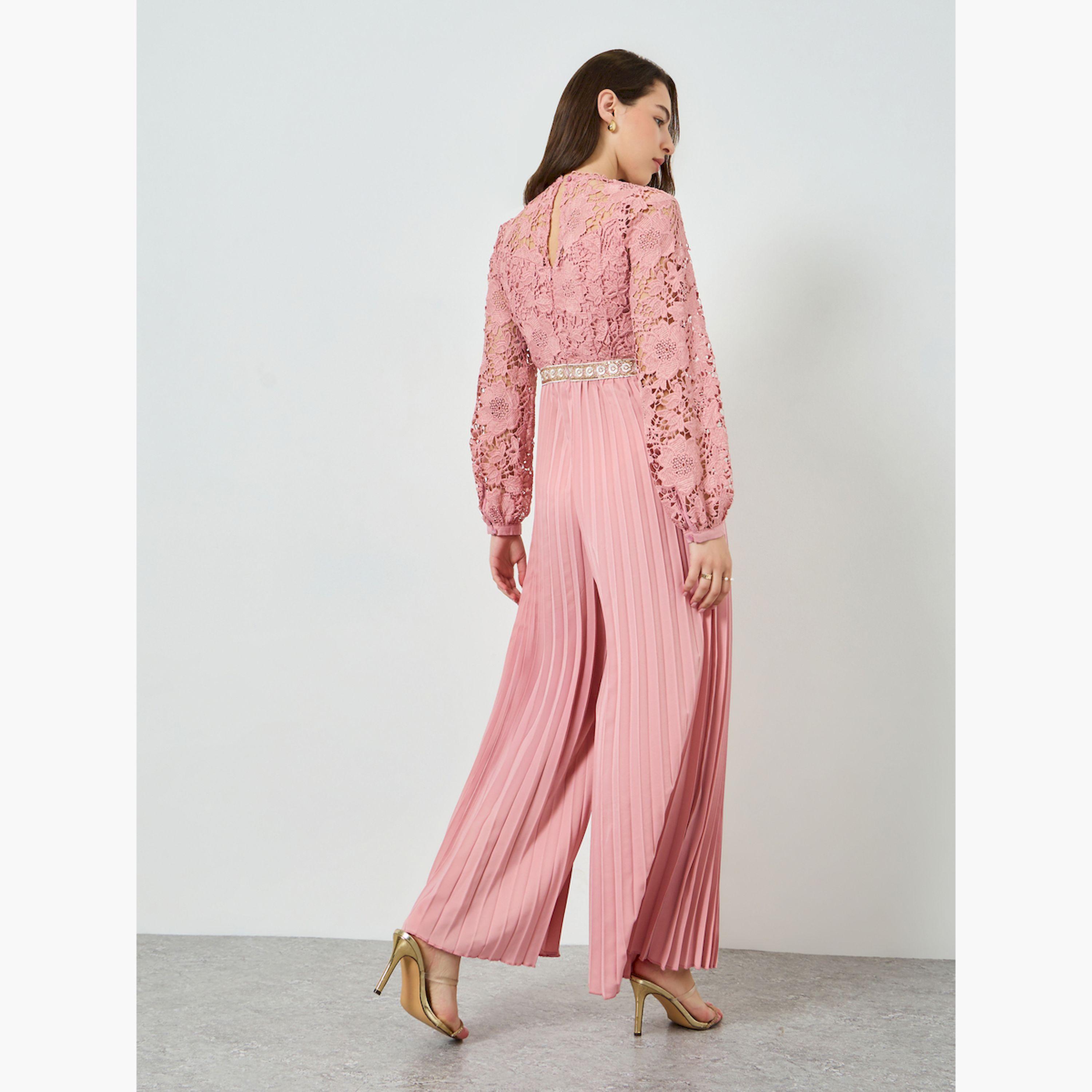 جمبسوت بكسرات وأرجل واسعة مع دانتيل-women-clothing-jumpsuits-image-4