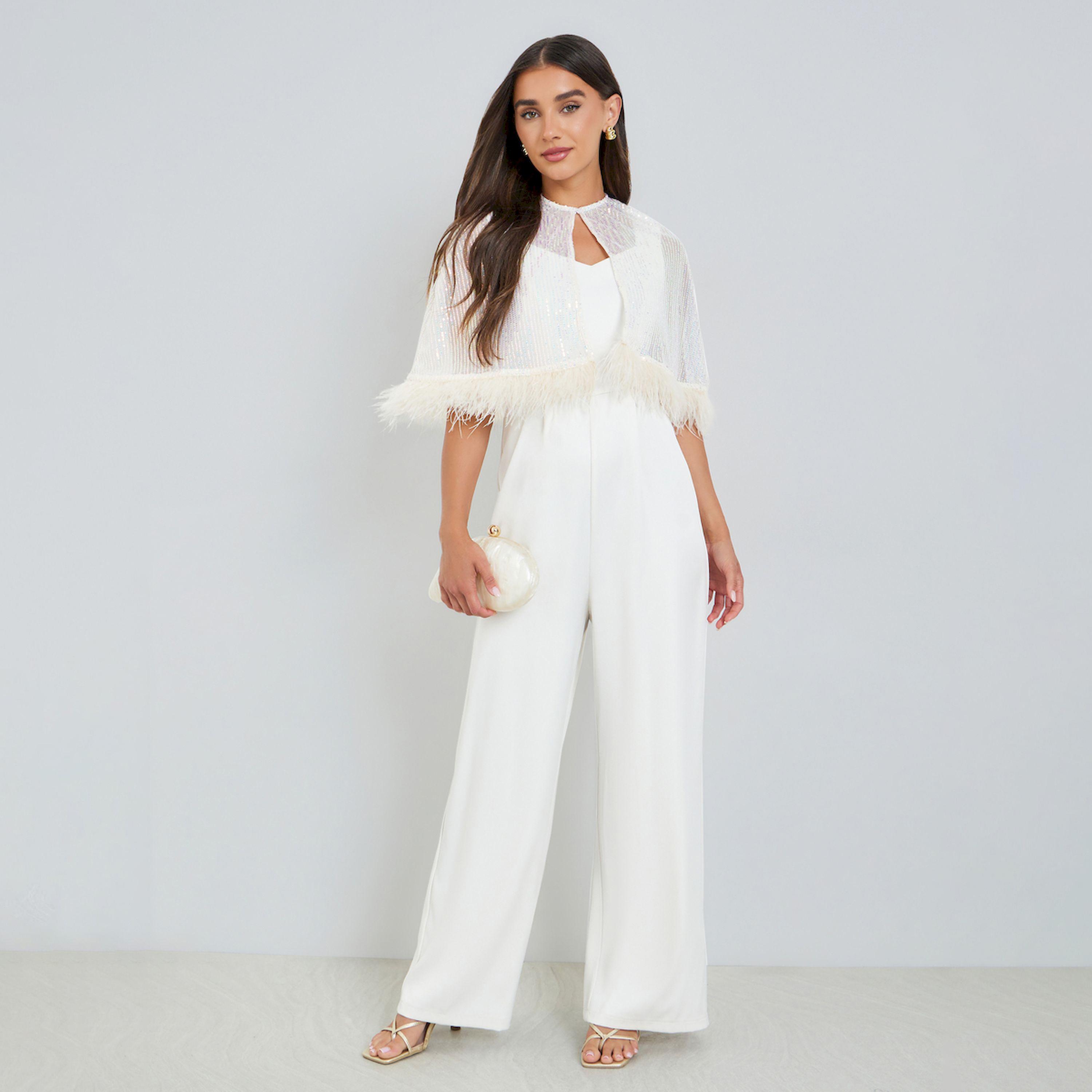 جمبسوت بأرجل واسعة مع كاب مزين بالترتر-women-clothing-jumpsuits-image-1