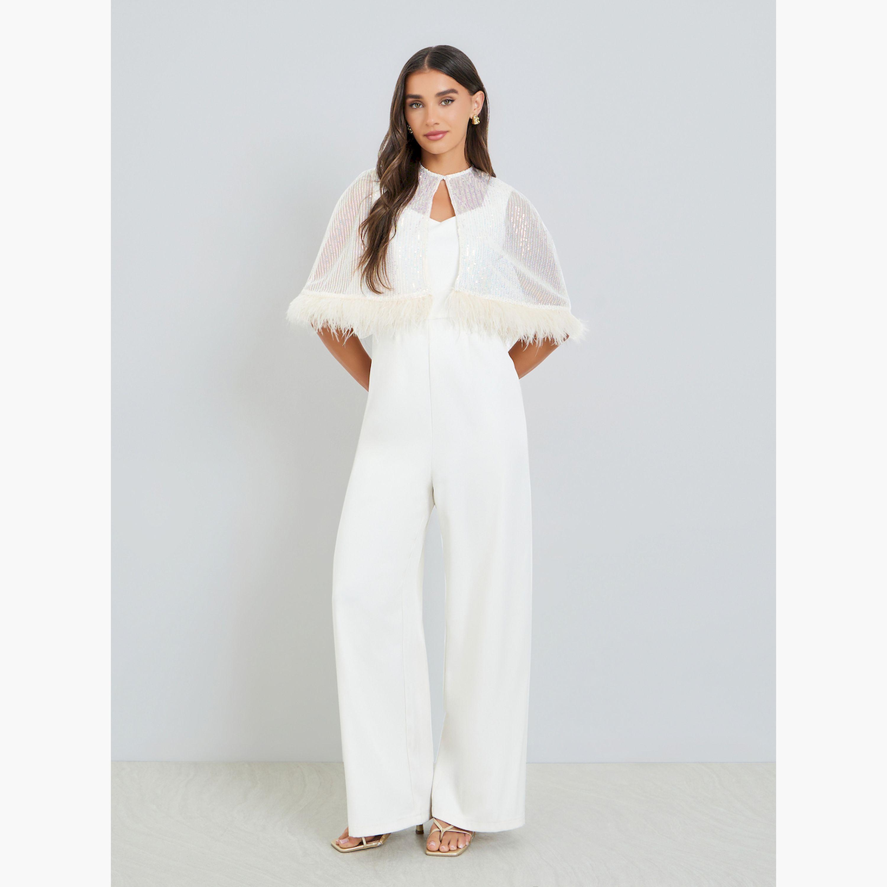جمبسوت بأرجل واسعة مع كاب مزين بالترتر-women-clothing-jumpsuits-image-3