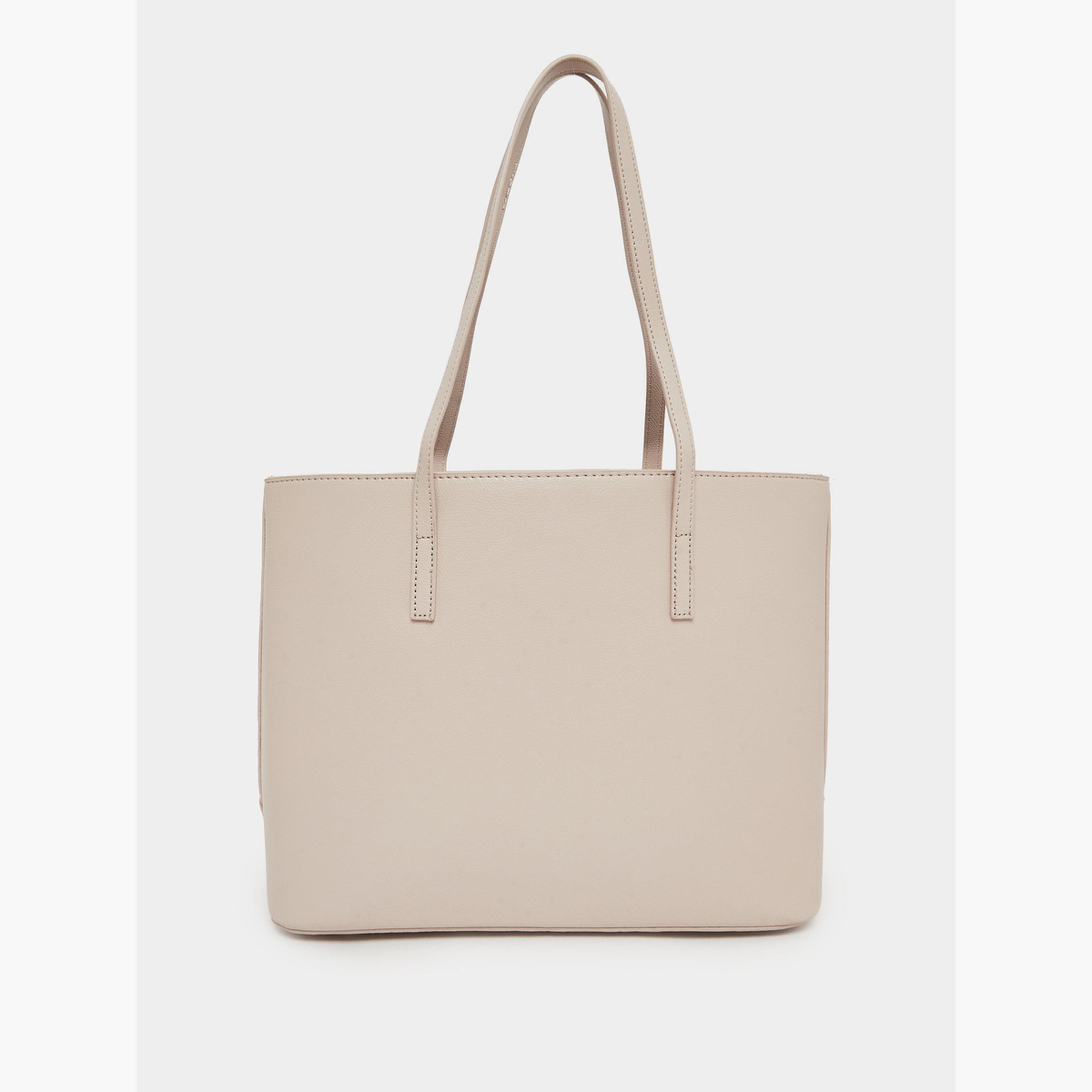 Styli Beige Belted Tote Bag with Wallet Set-women-bagsandwallets-handbags-image-3
