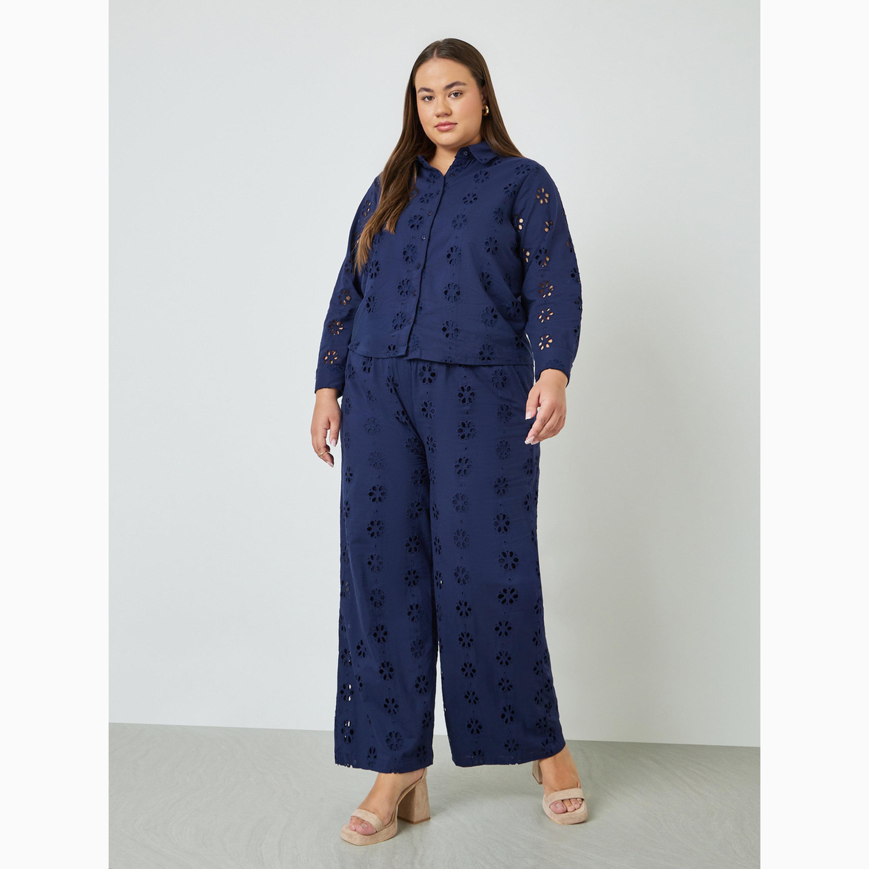 Styli Plus Size Schiffli Pants with Side Pocket-women-clothing-bottoms-joggers-image-3