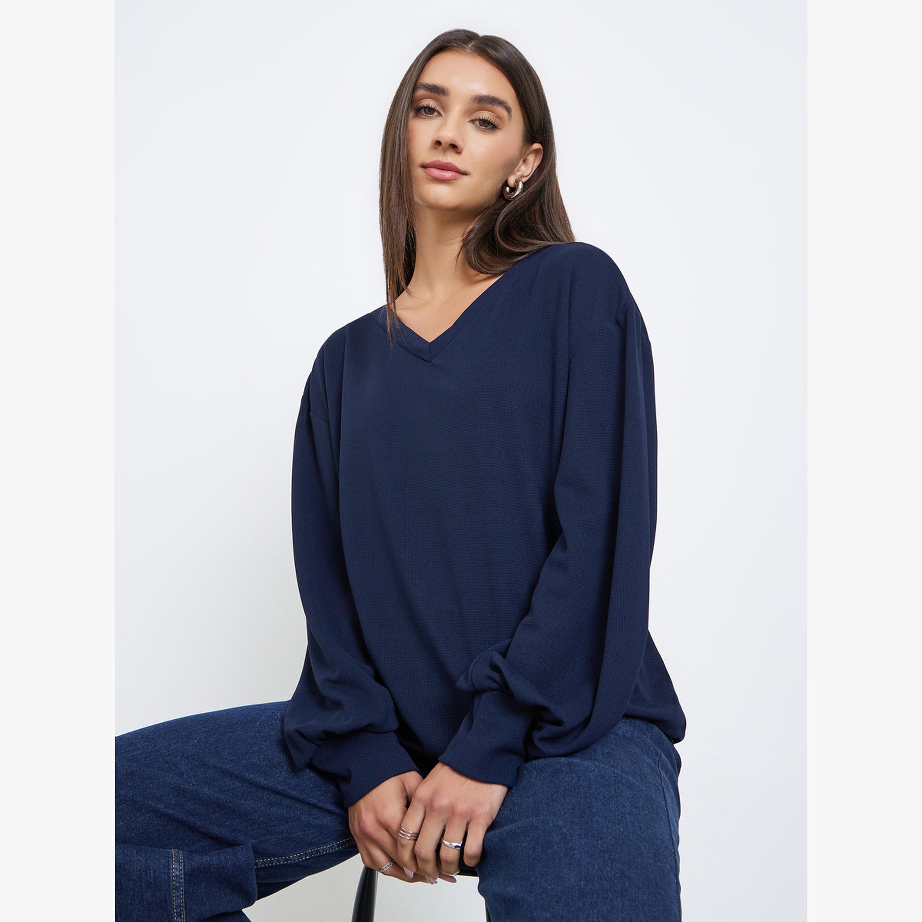 تيشيرت سادة بأكمام بالون-women-clothing-tshirts-image-3