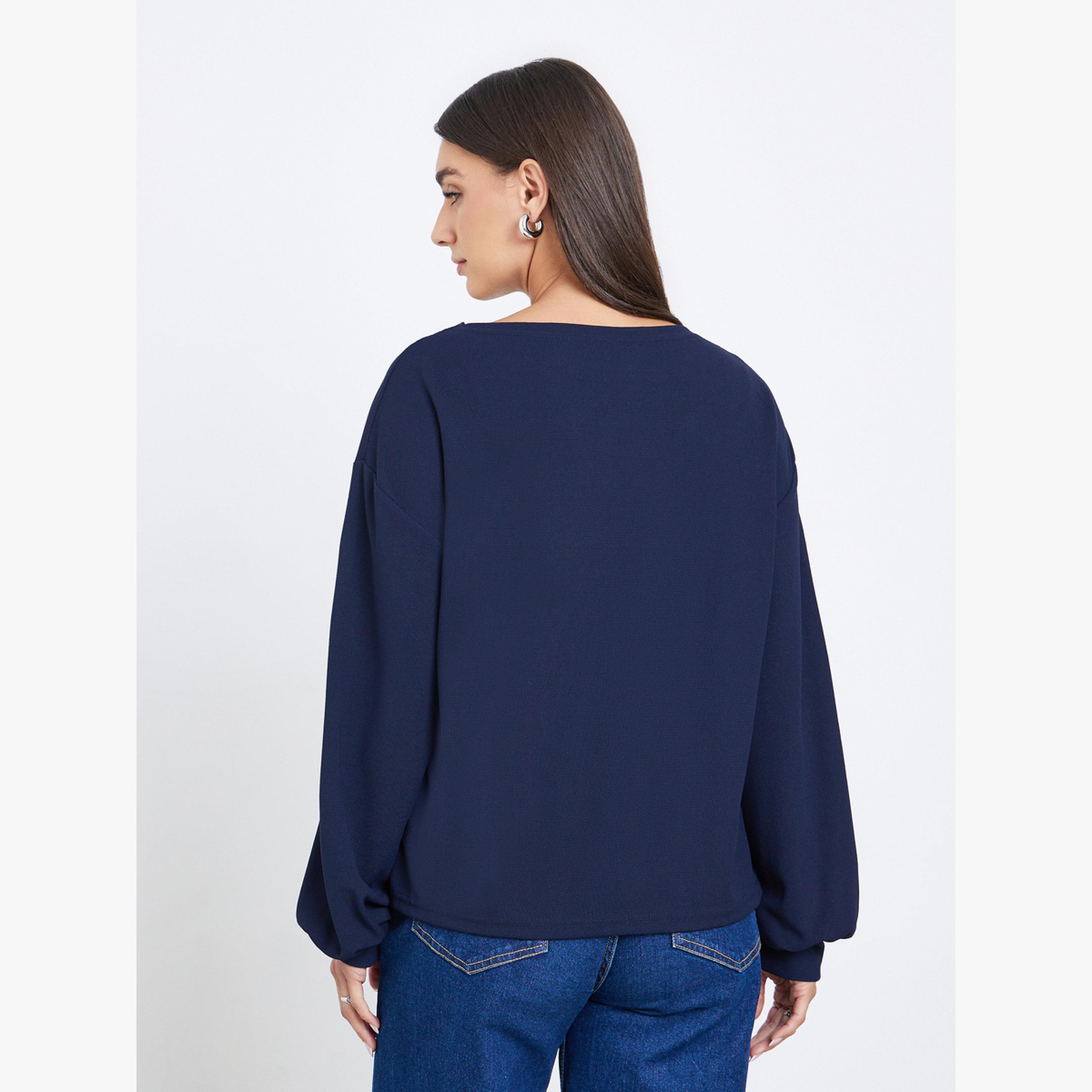 تيشيرت سادة بأكمام بالون-women-clothing-tshirts-image-5
