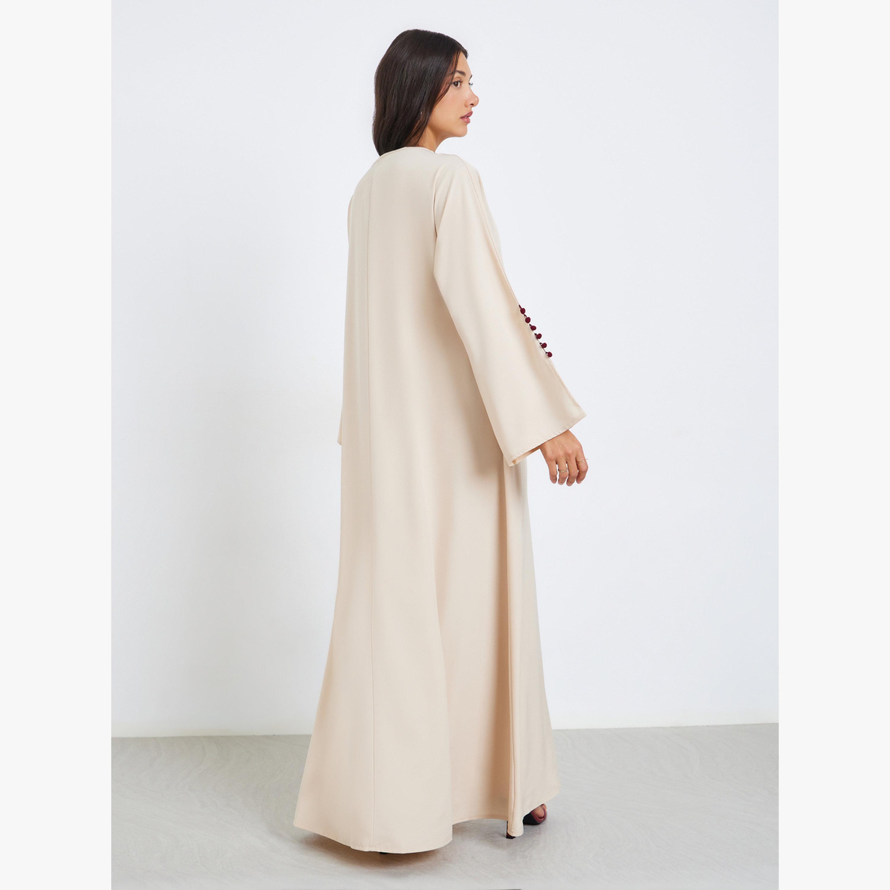 عباية بتفاصيل كرات بوم بوم-women-arabicclothing-jalabiyas-image-5