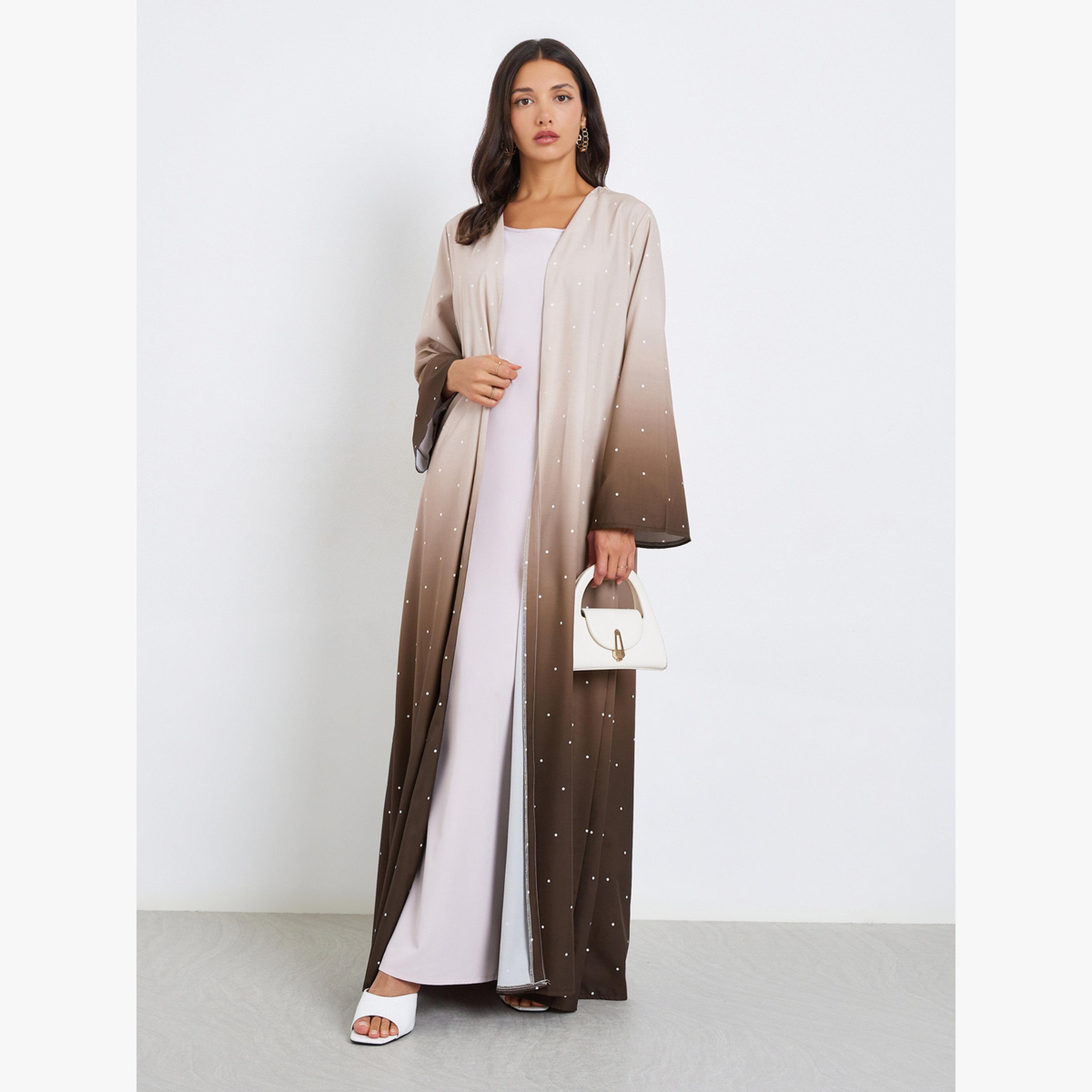 Styli Women Abmre Print Polka Dot Abaya-women-arabicclothing-abayas-image-1