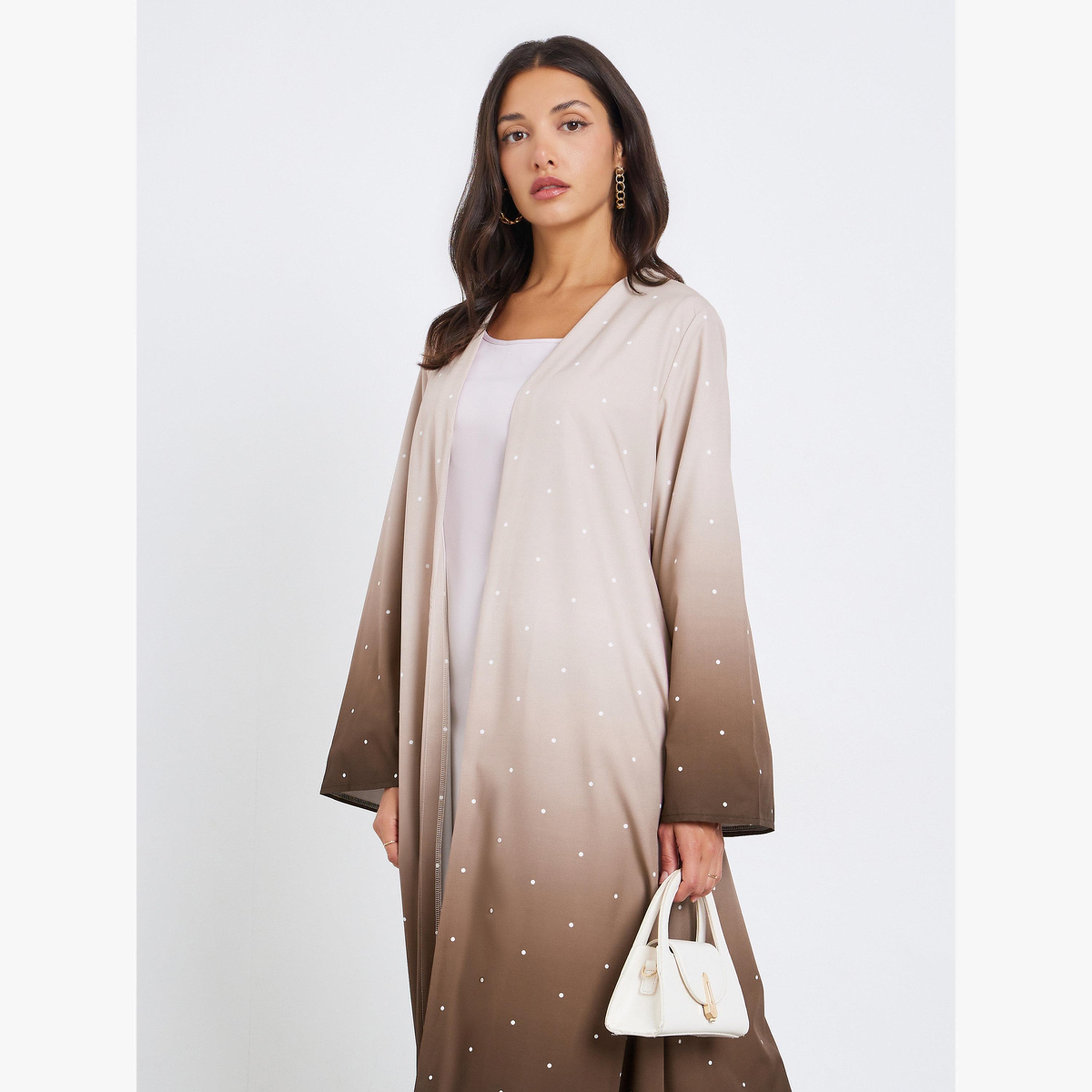 Styli Women Abmre Print Polka Dot Abaya-women-arabicclothing-abayas-image-2
