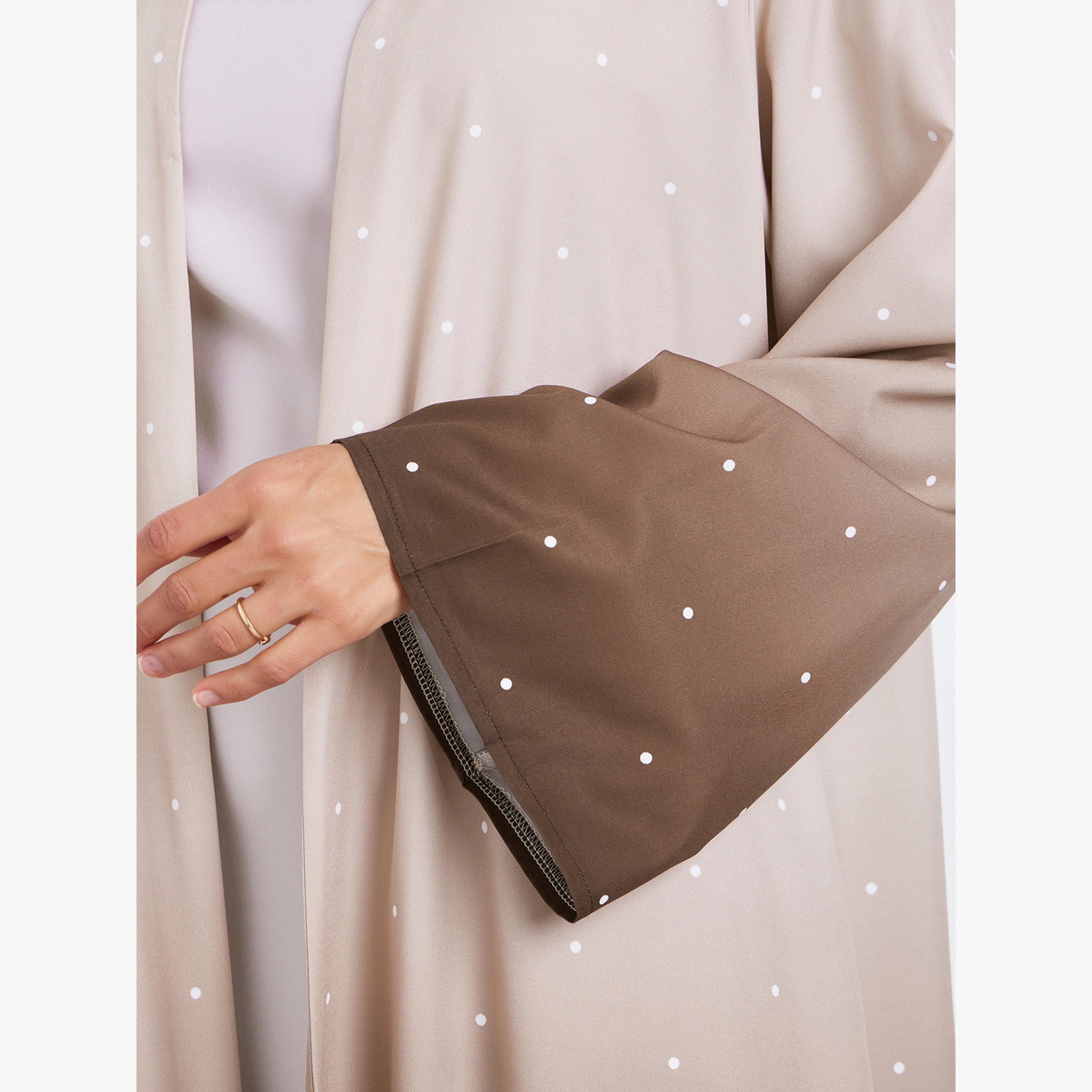 Styli Women Abmre Print Polka Dot Abaya-women-arabicclothing-abayas-image-3