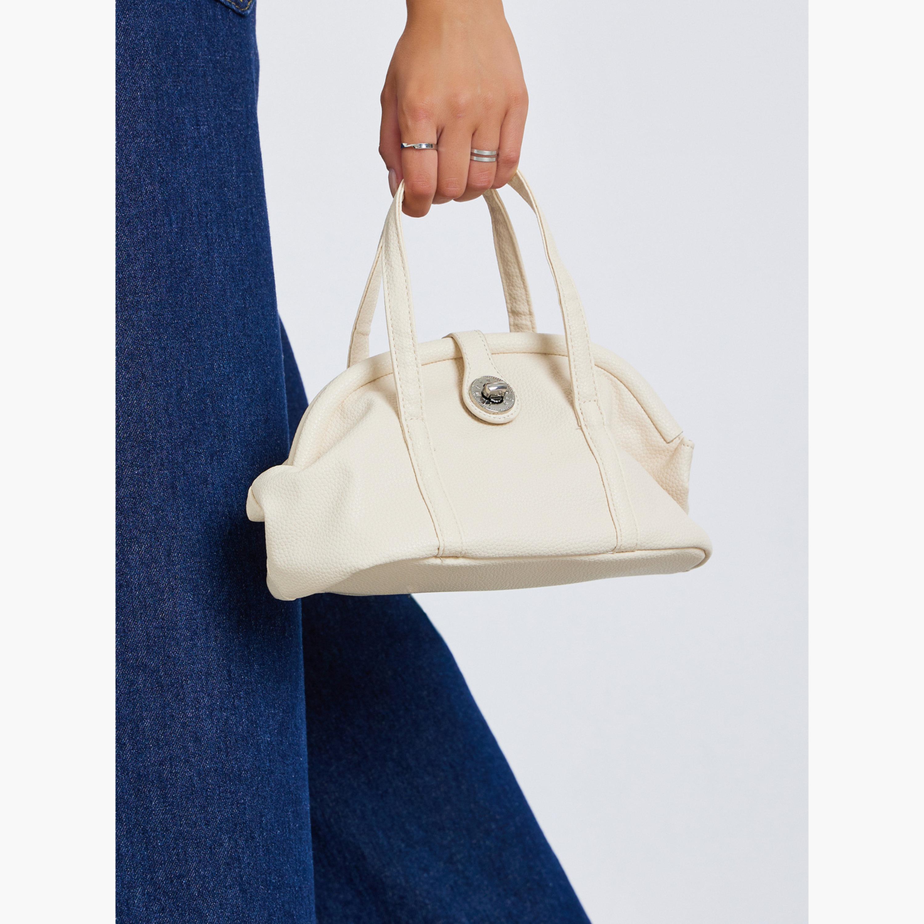 Styli Women Off White Dome Satchel Handbag-women-bagsandwallets-handbags-image-2