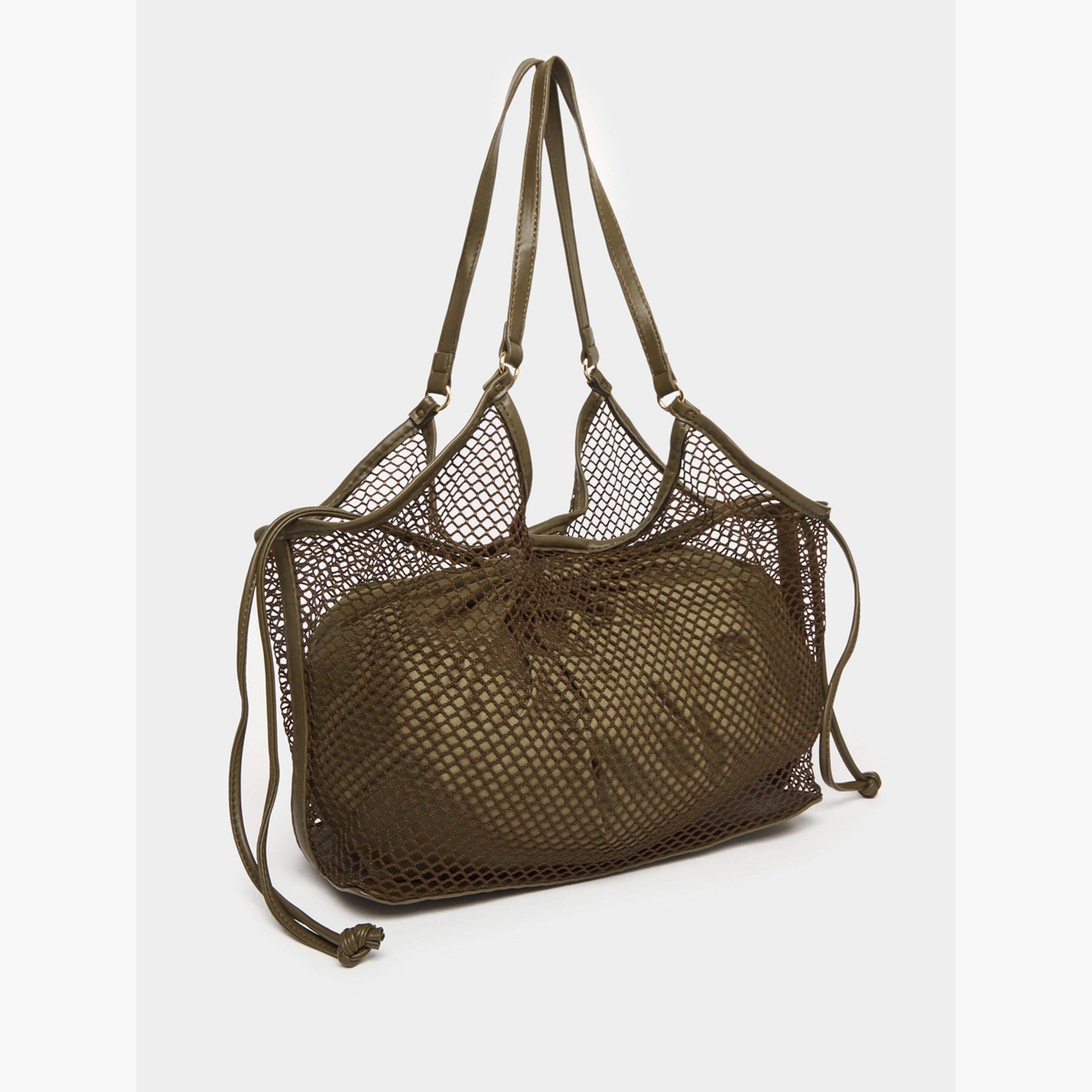 Styli Women Olive Mesh Hobo Bag-women-bagsandwallets-handbags-image-1